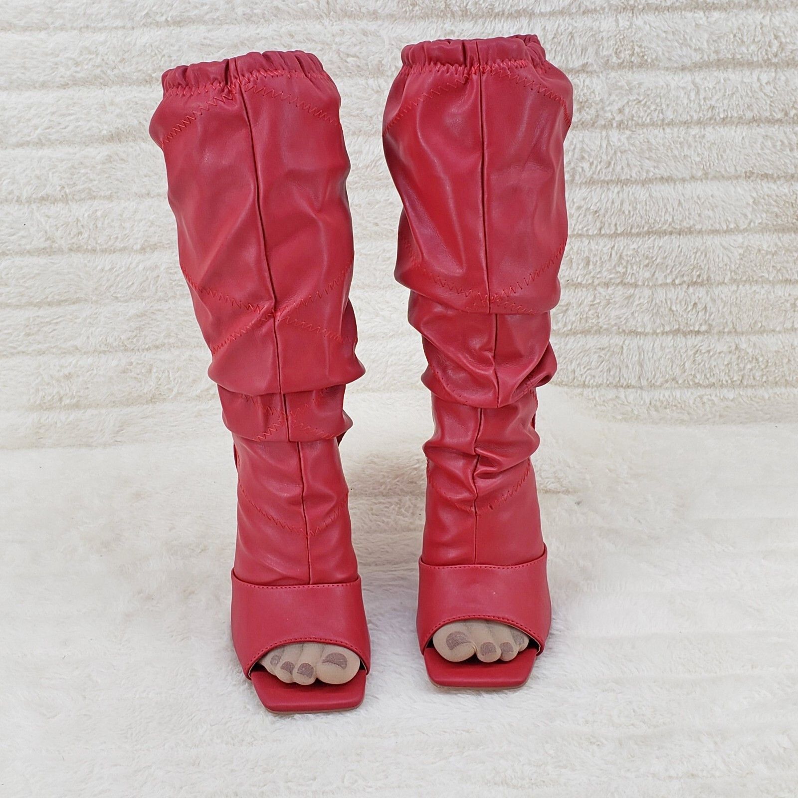 Other Victoria RED Square toe Mid Calf Adjustable Slouch Scrunch P Size US 8 / IT 38 - 4 Thumbnail