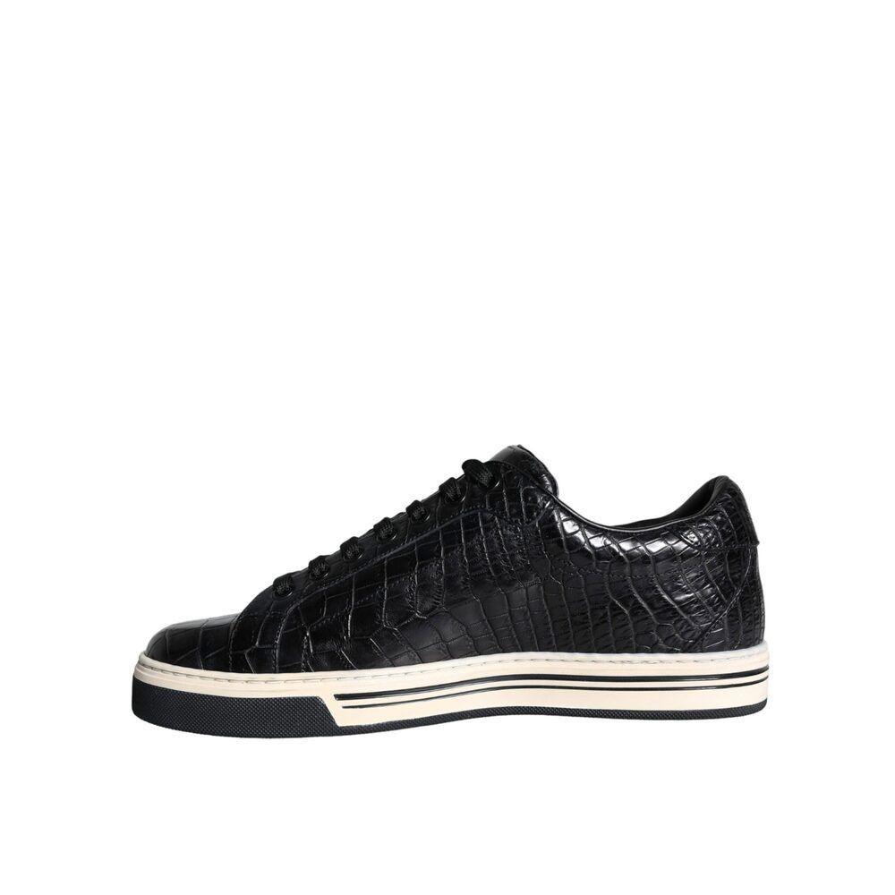 Dolce & Gabbana Dolce & Gabbana Black Leather Men Low Top Sneakers Shoes Size US 6 / EU 39 - 4 Thumbnail