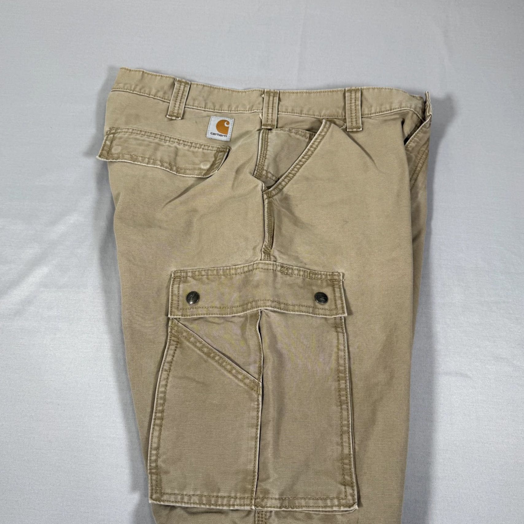 Carhartt Carhartt Pants Mens 34x30 Beige Canvas Cargo Relaxed Fit Utility Workwear 100272 Size US 34 / EU 50 - 6 Thumbnail
