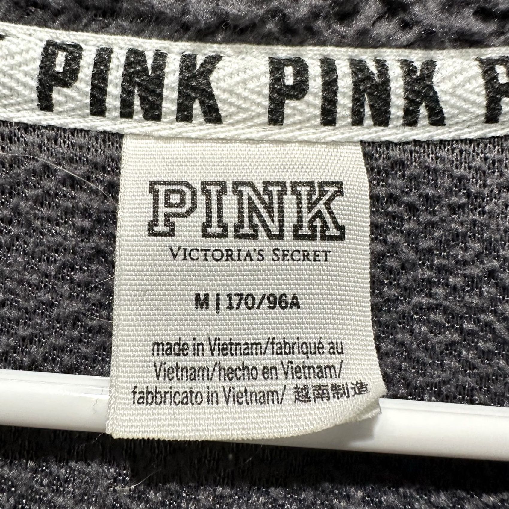 Pinko PINK Victoria's Secret Pullover Gray Fleece Quarter Zip Womens Medium Size M / US 6-8 / IT 42-44 - 3 Thumbnail