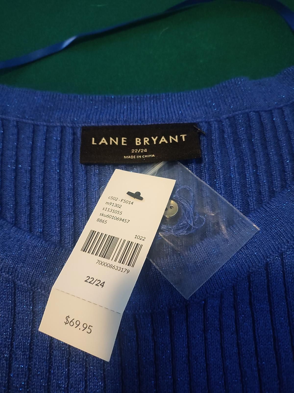 Other Lane Bryant Blue Ribbed Knit Top Size 22/24 Size 3XL / US 20-22 - 8 Thumbnail