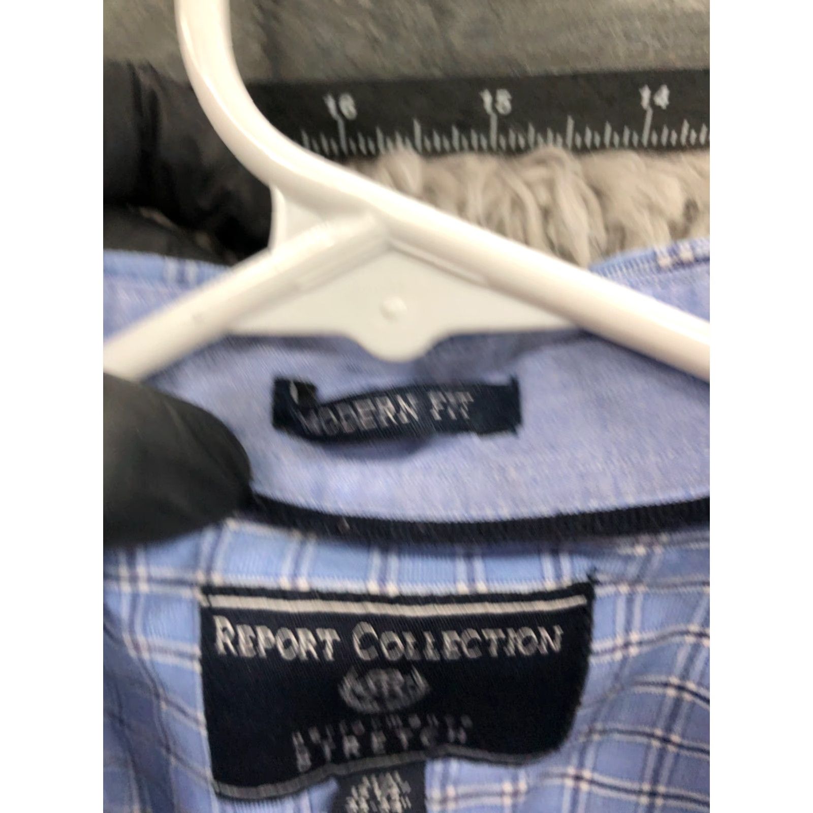 Vintage Report Collection Shirt Mens Long Sleeve Button-Up Blue Check Size M Size US M / EU 48-50 / 2 - 7 Thumbnail