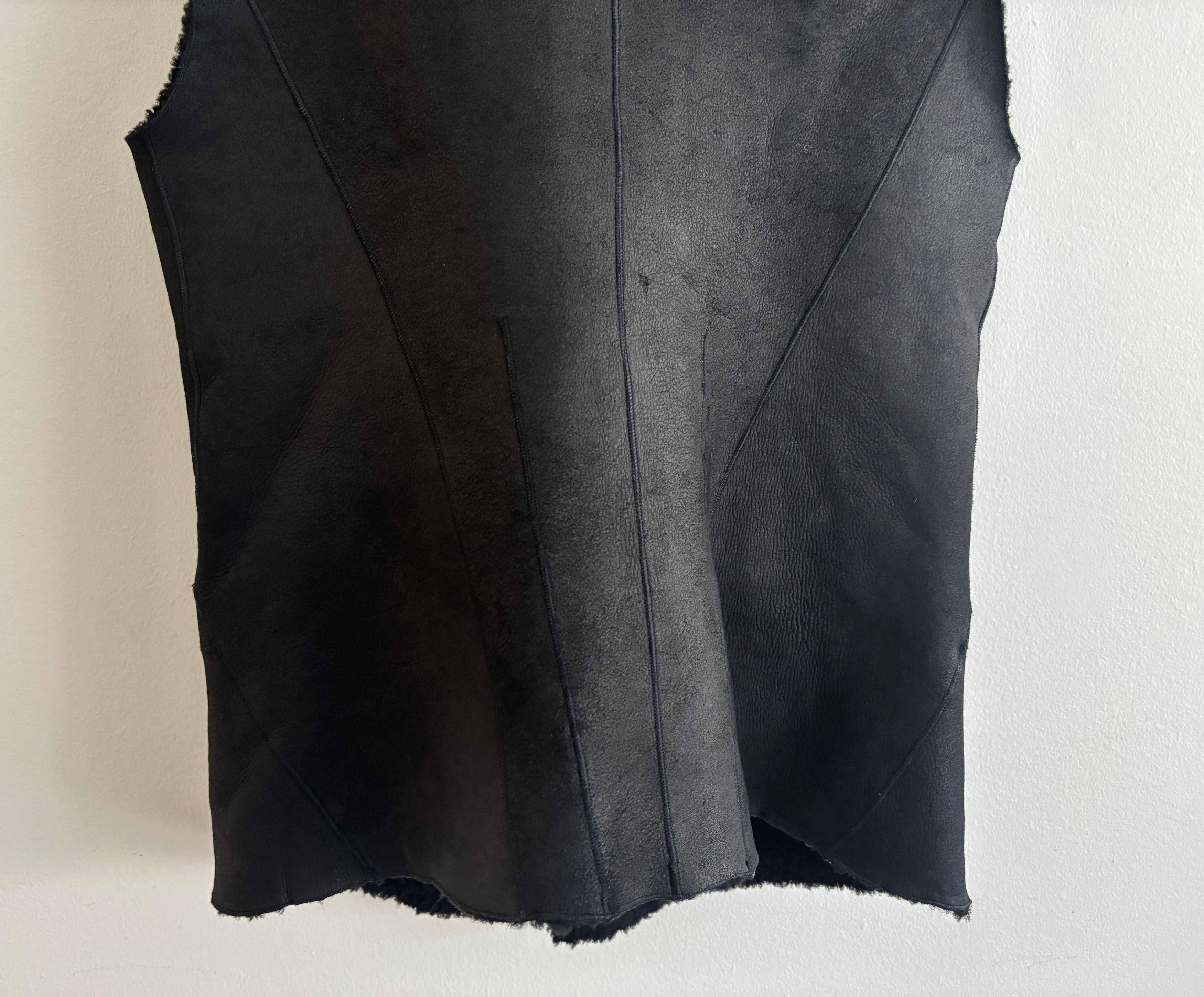 Belstaff $1200 Black Leather Shearling/ Sheepskin Vest - Small Size S / US 4 / IT 40 - 6 Thumbnail