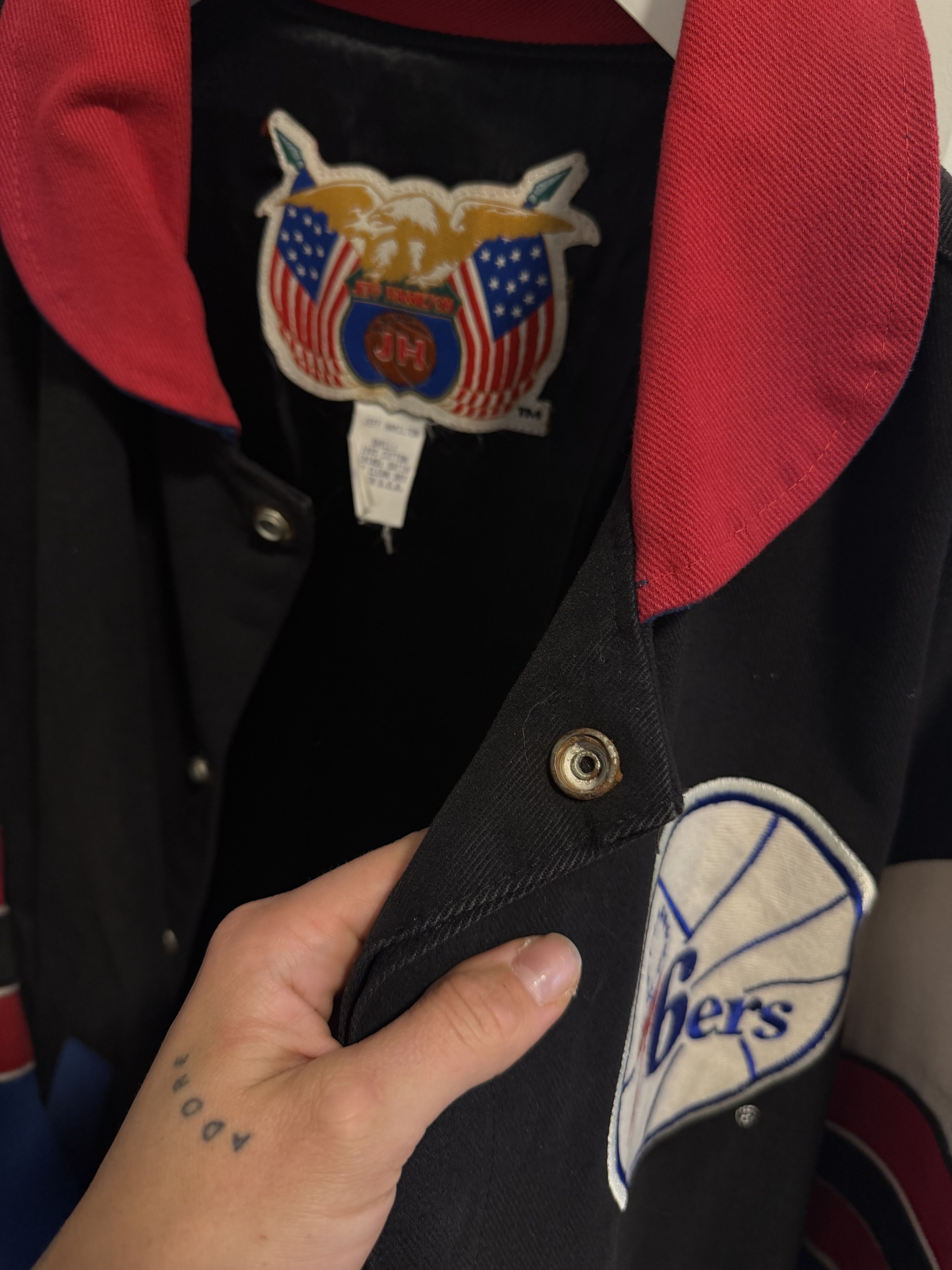 Jeff Hamilton Vintage Jeff Hamilton Philadelphia 76ers Varsity Jacket Size US XL / EU 56 / 4 - 3 Thumbnail