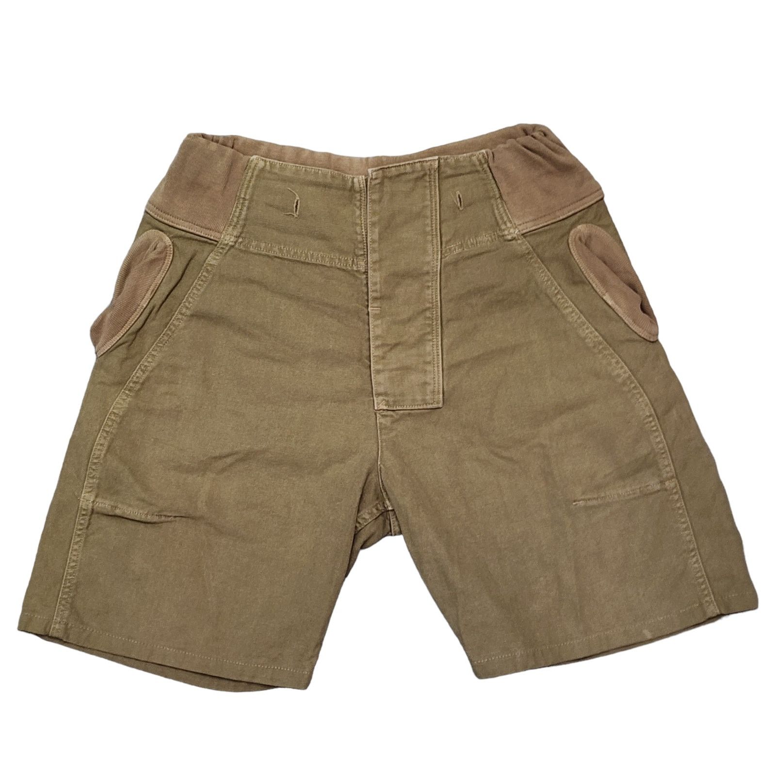 image of Kapital Shorts Saurel Nouvelle Canvas Olive in Beige, Men's (Size 32)