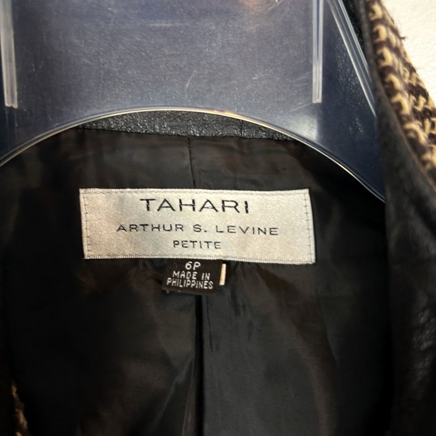 Vintage Tahari Blazer Womens 6 Petite Wool Blend Tweed Belted Lined Single-Breasted Jacket, Brown, Petite Size M / US 6-8 / IT 42-44 - 3 Thumbnail