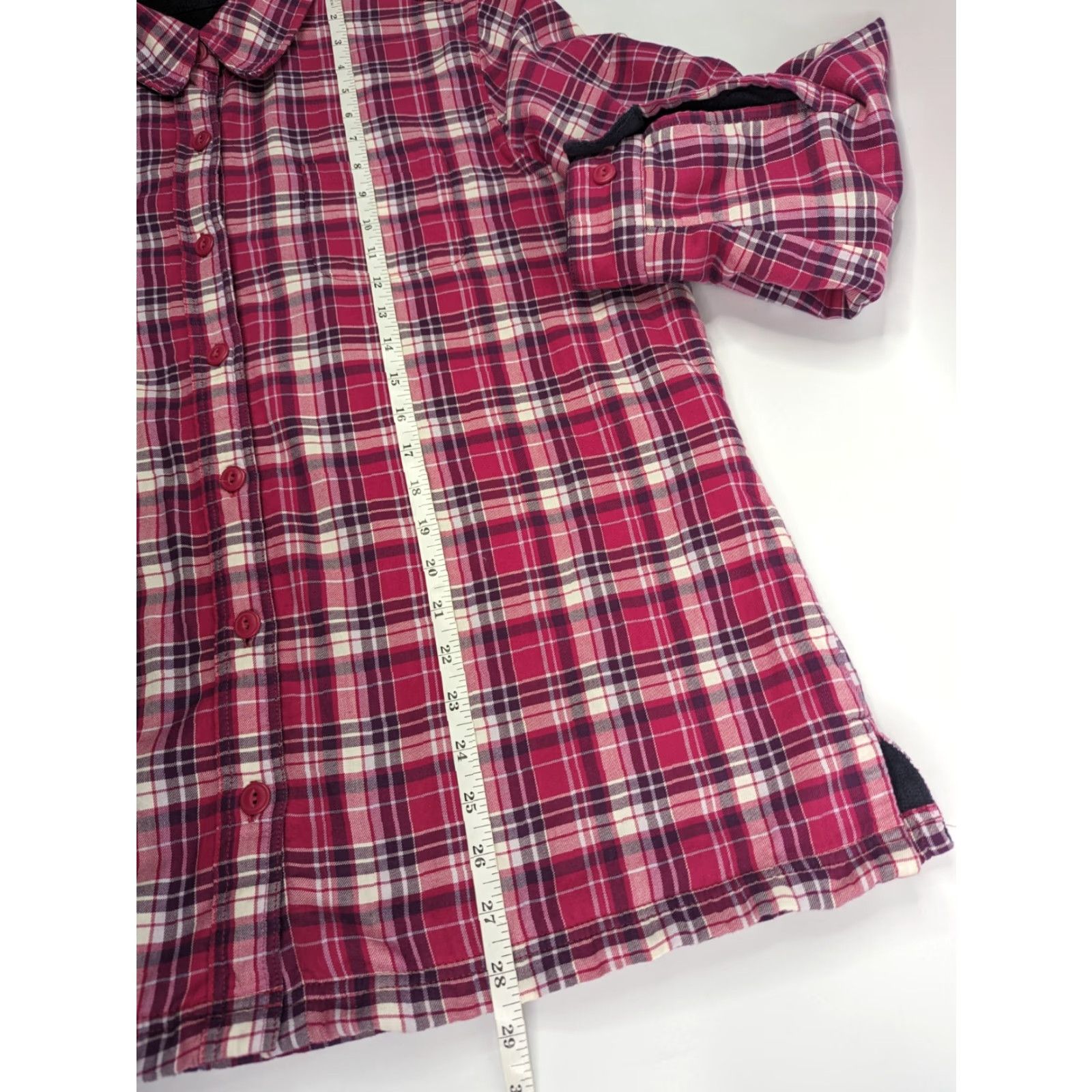 Vintage **L.L. Bean Women's Large Pink Plaid Flannel Shacket** User: L.L. Bean Women's Large Pink Plaid Flannel Shacket Size L / US 10 / IT 46 - 4 Thumbnail