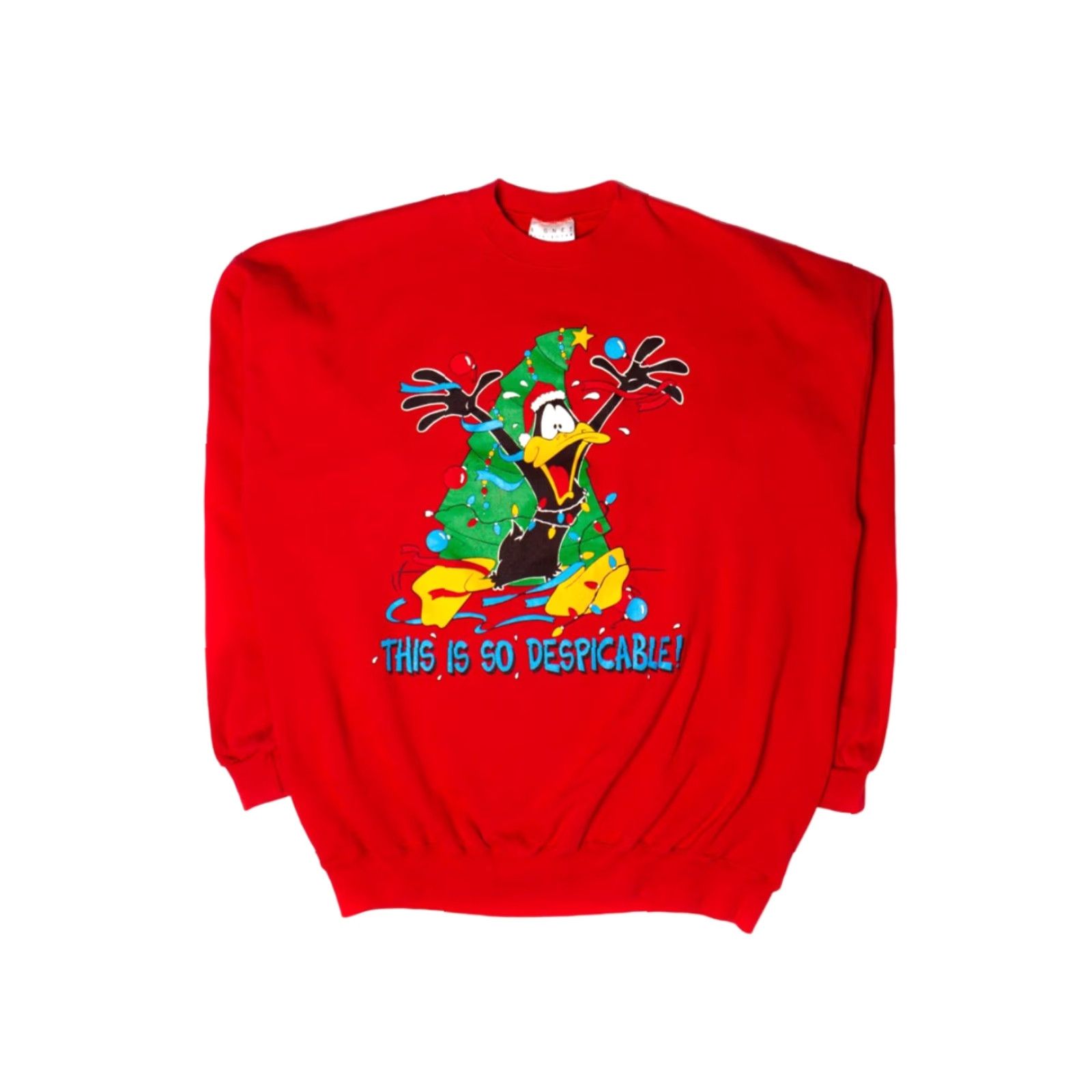 Vintage VINTAGE Daffy Duck Christmas Sweatshirt RED 1994 XXXL Signet Sportswear Unisex Adults Pullover Polyester / Cotton Sweatshirts Mens Womens Boys Girls Size US XXL / EU 58 / 5 - 2 Thumbnail