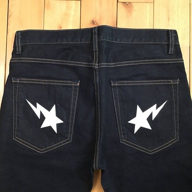 Bape BAPE STA slim fit denim pants a bathing ape star ★size M Size US 32 / EU 48 - 3 Thumbnail
