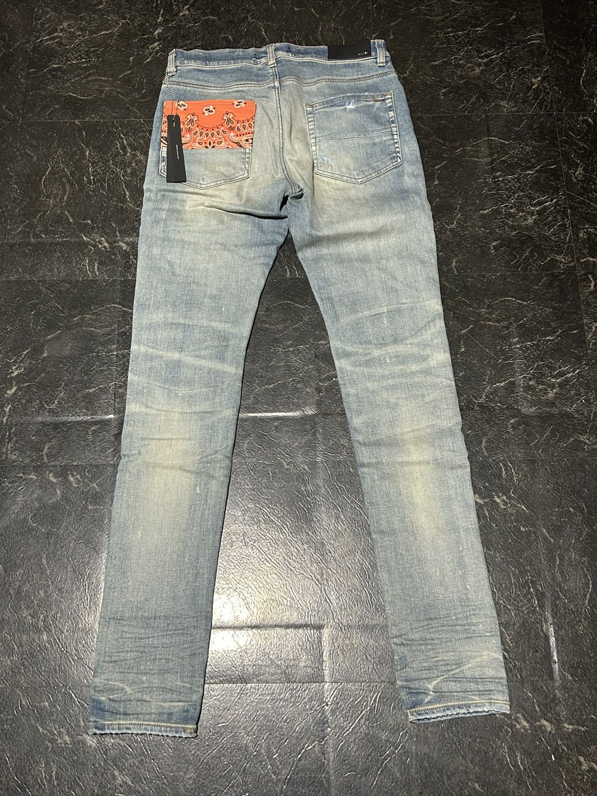 Amiri Amiri Jean Size 31 Orange Bandana Patchwork Size US 31 - 2 Thumbnail