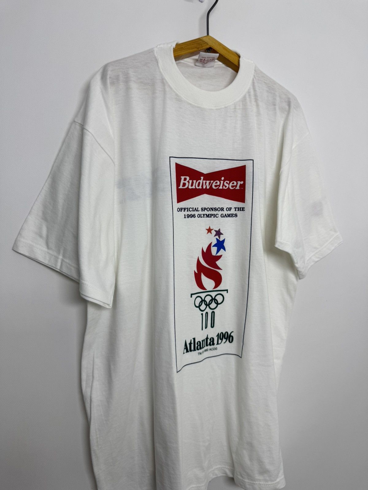 Budweiser Vintage Y2k 1996‼️RARE Olympic Games Atlanta t shirt 1996 Size US XL / EU 56 / 4 - 3 Thumbnail