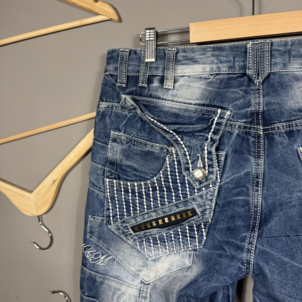 Japanese Brand Kosmo Lupo Avant Garde Y2K Japanese Style Opium Jeans Size US 34 / EU 50 - 11 Thumbnail