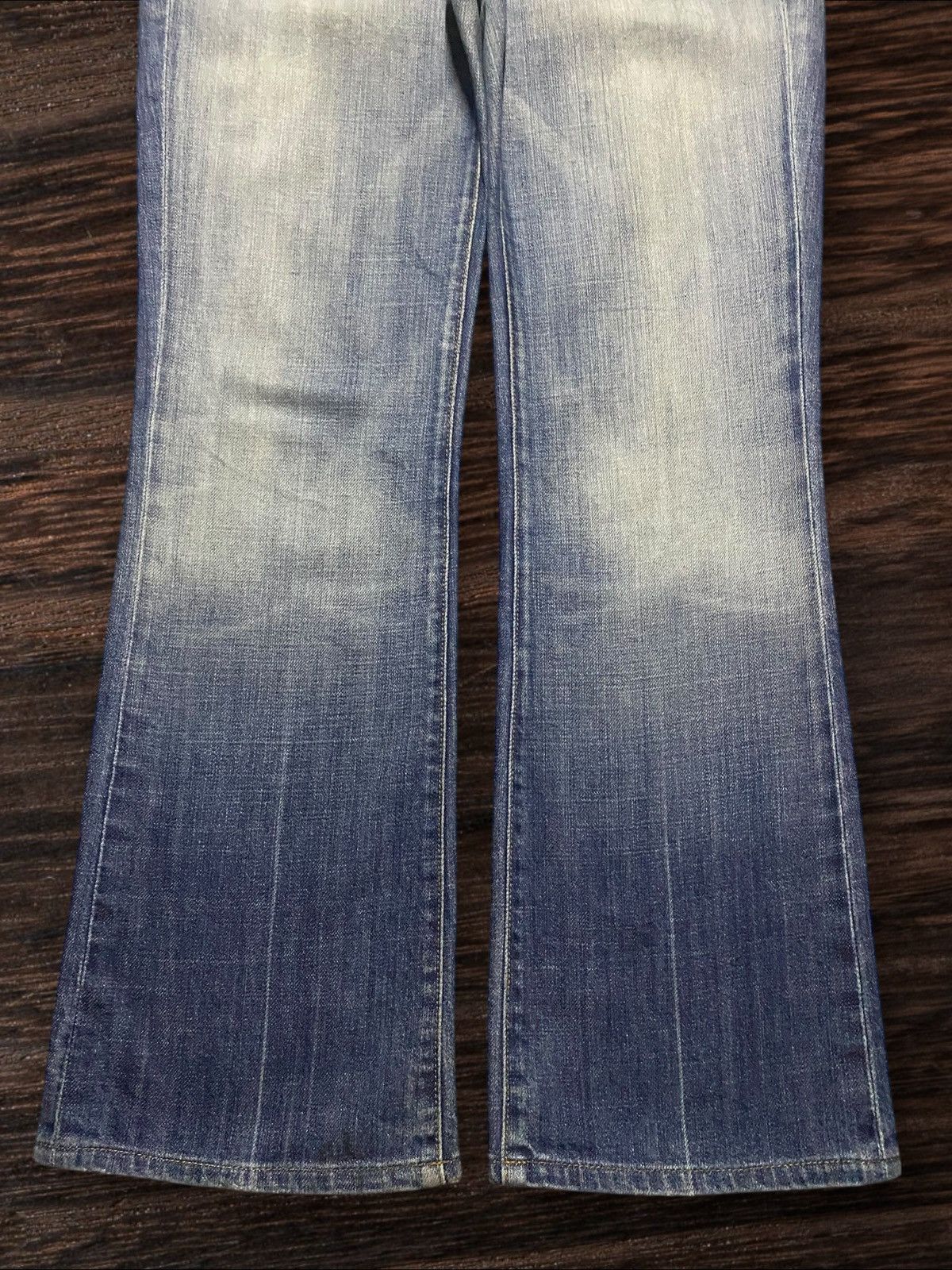 7 For All Mankind × The Great China Wall Vintage 7 All Mind Kind Faded Wash Distressed Flare Jeans Size US 31 - 5 Thumbnail