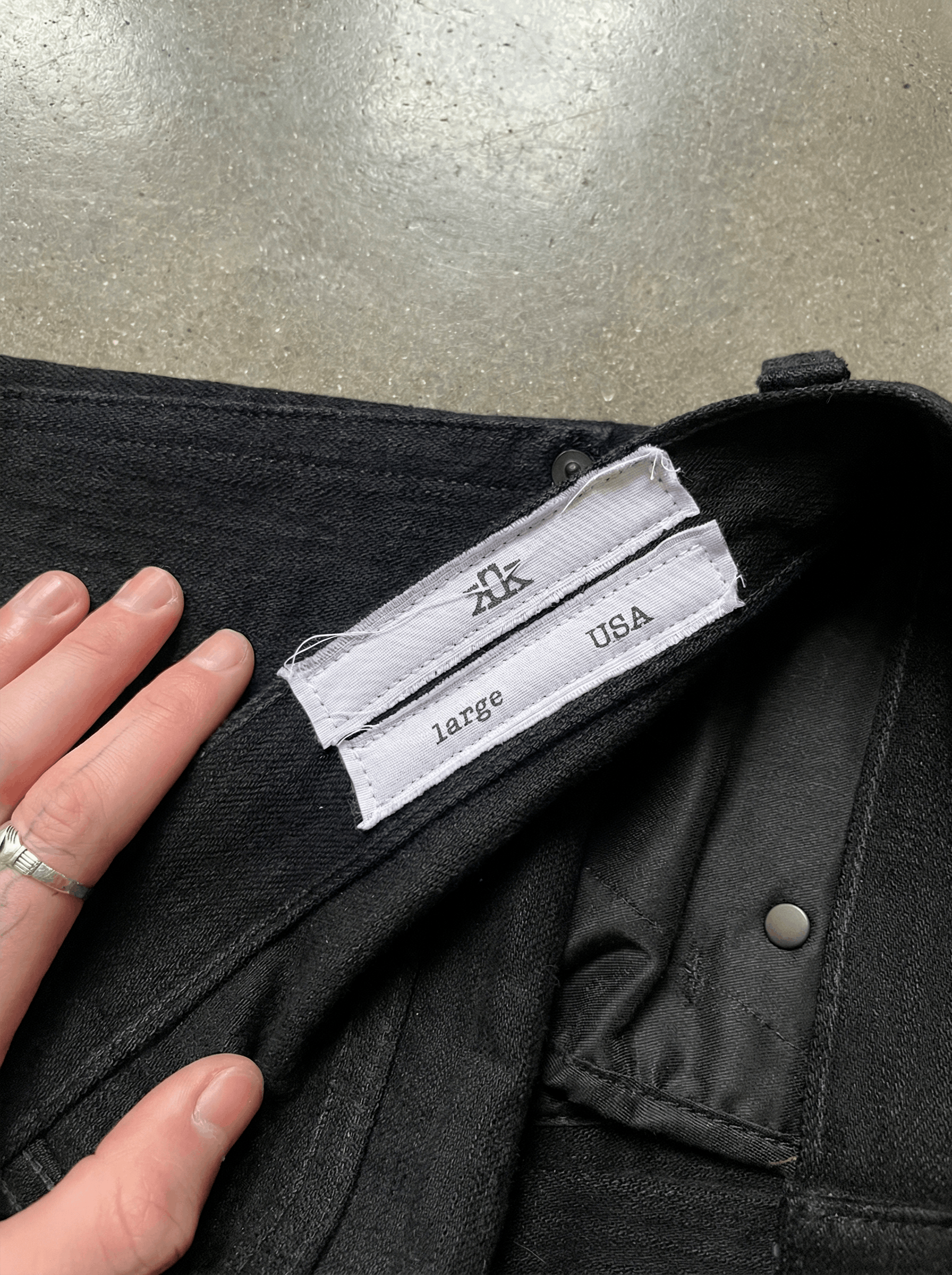 K-Two Studios KTwo Studio 18oz Heavy Denim Loose "Jet Black" Size US 34 / EU 50 - 3 Thumbnail