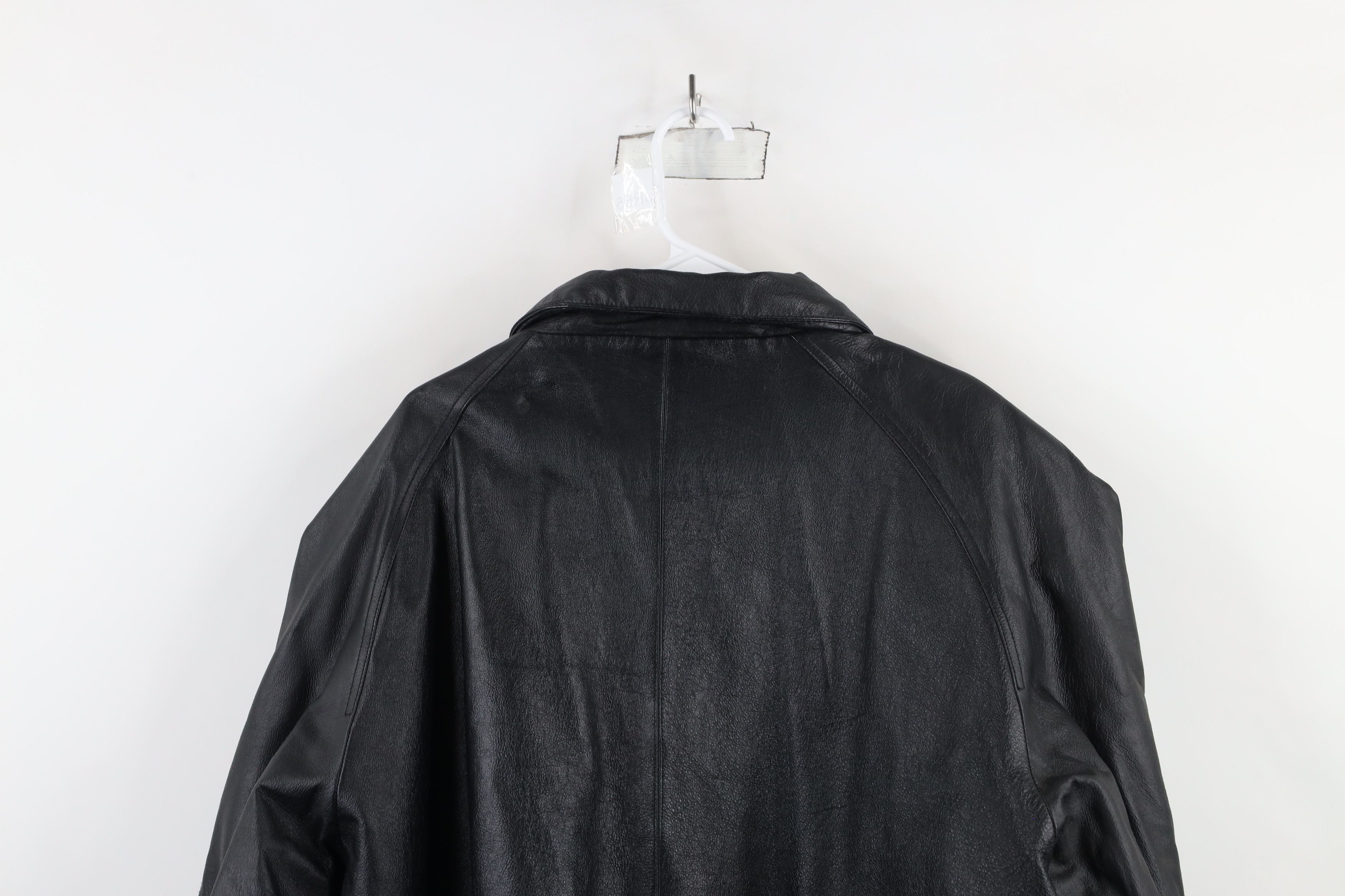 Vintage Vintage 90s Streetwear Quilted Leather Bomber Jacket Black Size US XL / EU 56 / 4 - 15 Thumbnail