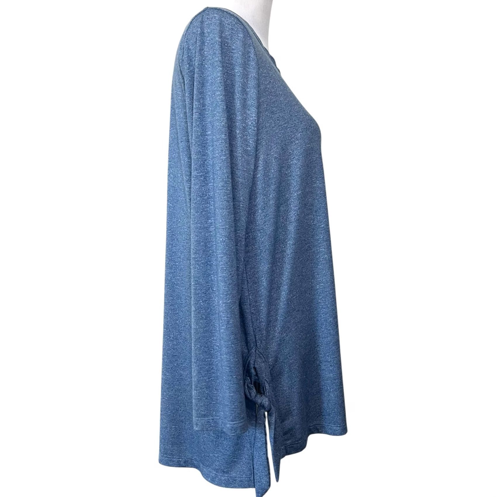 Soft Surroundings Soft Surroundings Tie The Knot Tunic Top Blue Soft Stretch Lightweight Women’s L Shirt Long Sleeve Blue Womens L Tunic T-Shirt-Style Size L / US 10 / IT 46 - 6 Thumbnail