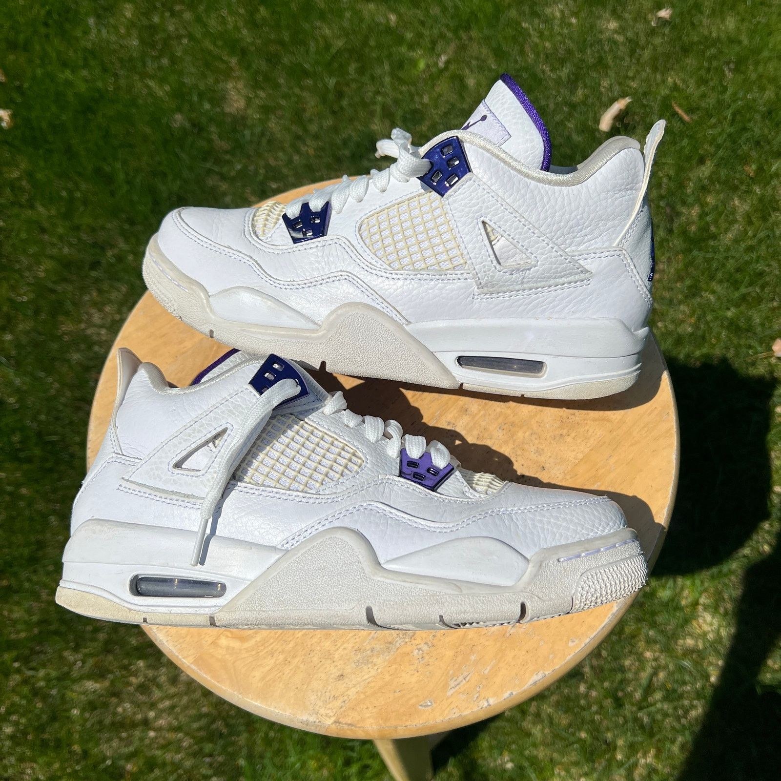 Jordan Brand × Nike Air Jordan 4 Retro GS Purple Metallic Men's Shoes - Size 6 Size US 6 / EU 39 - 3 Thumbnail