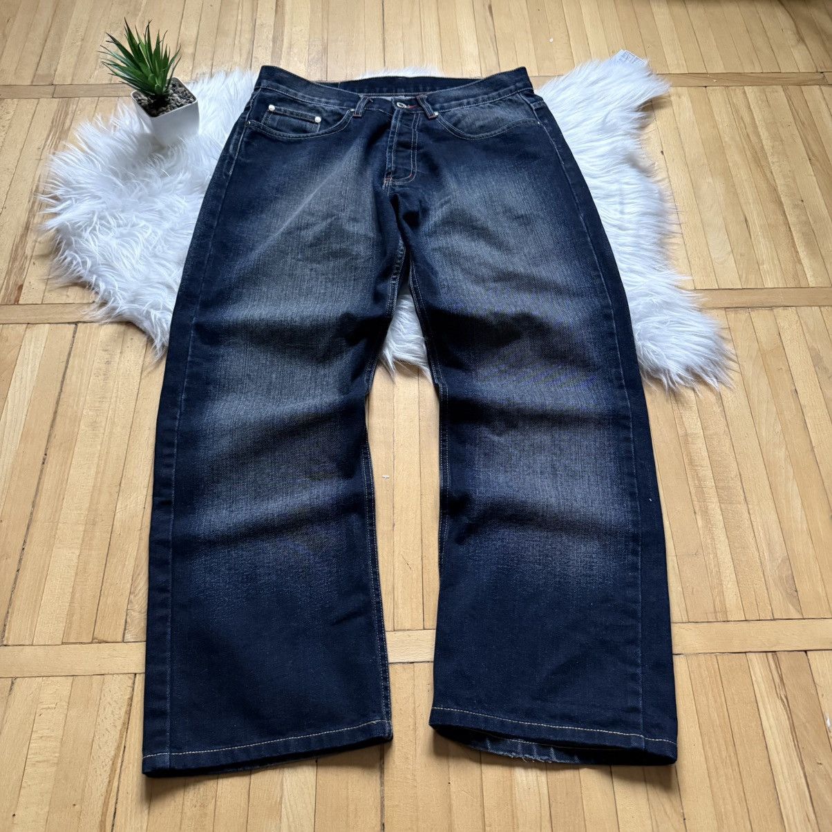 Dirk Bikkembergs 📌 Vintage Y2K Dirk Bikkembergs Baggy Soccer Washed Jeans Size US 33 - 4 Thumbnail
