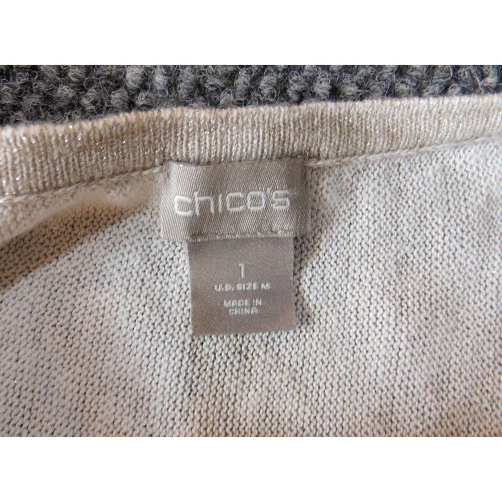 Vintage Chicos Sweater Shirt Womens Regular Beige Knit Pullover Crew Neck Linen Cotton Polyester Short Sleeve Ruffle Designer Vintage No Size XS / US 0-2 / IT 36-38 - 5 Thumbnail