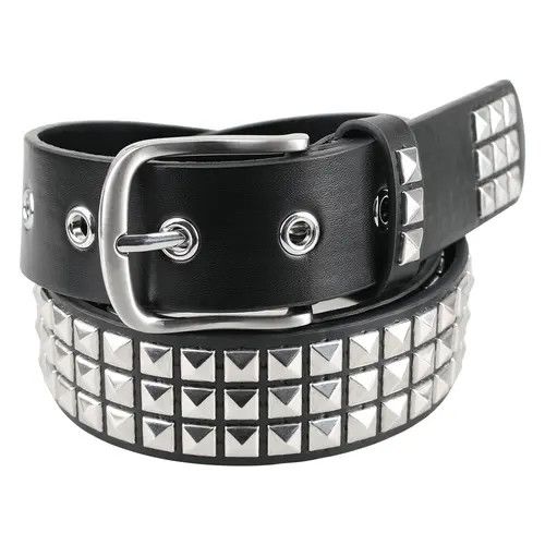 Designer Dark Vintage Belt Riveted Belts Menswear Accessories Size ONE SIZE - 1 Thumbnail