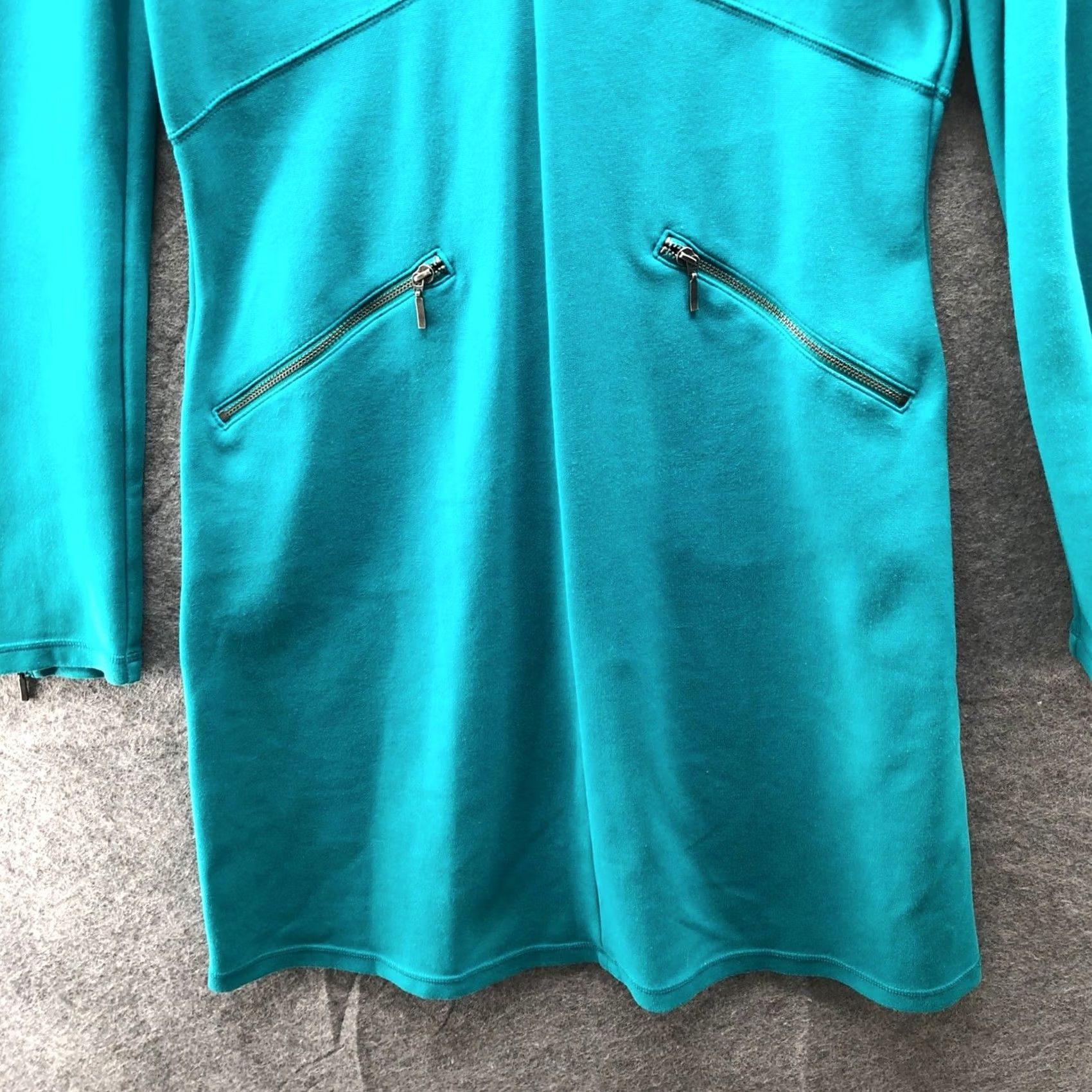 Athleta Athleta Celebration Ponte Long Sleeve Dress S Teal V-Neck Knitted Casual Dress Womens XS-? No Size S / US 4 / IT 40 - 7 Thumbnail