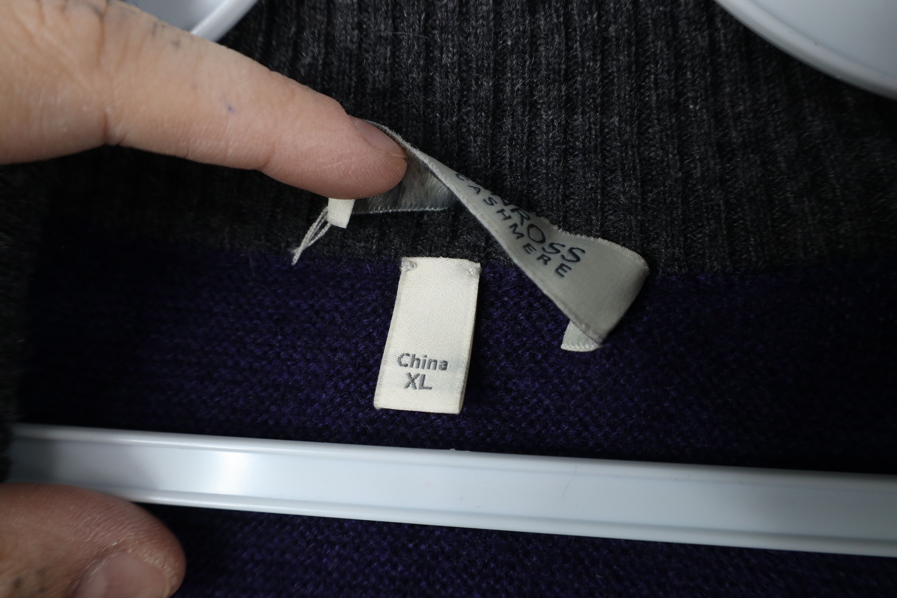 Vintage Kinross Cashmere Blank Cashmere Knit Half Zip Sweater Purple Size US XL / EU 56 / 4 - 9 Thumbnail