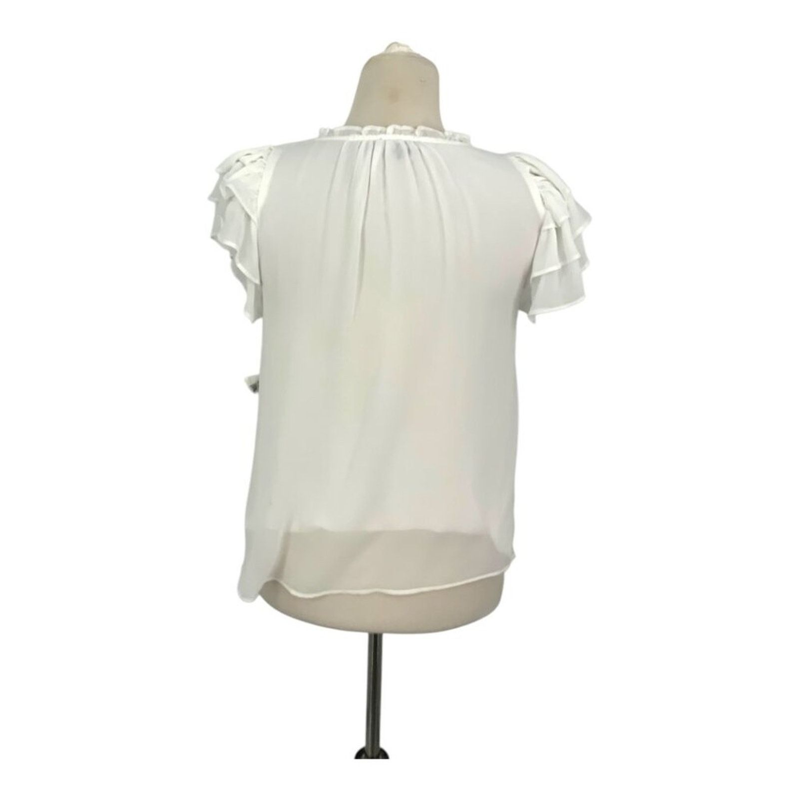 Other 1.State Flutter Sleeve Chiffon Blouse Ivory XS NWT $79 MSRP Size XS / US 0-2 / IT 36-38 - 8 Thumbnail