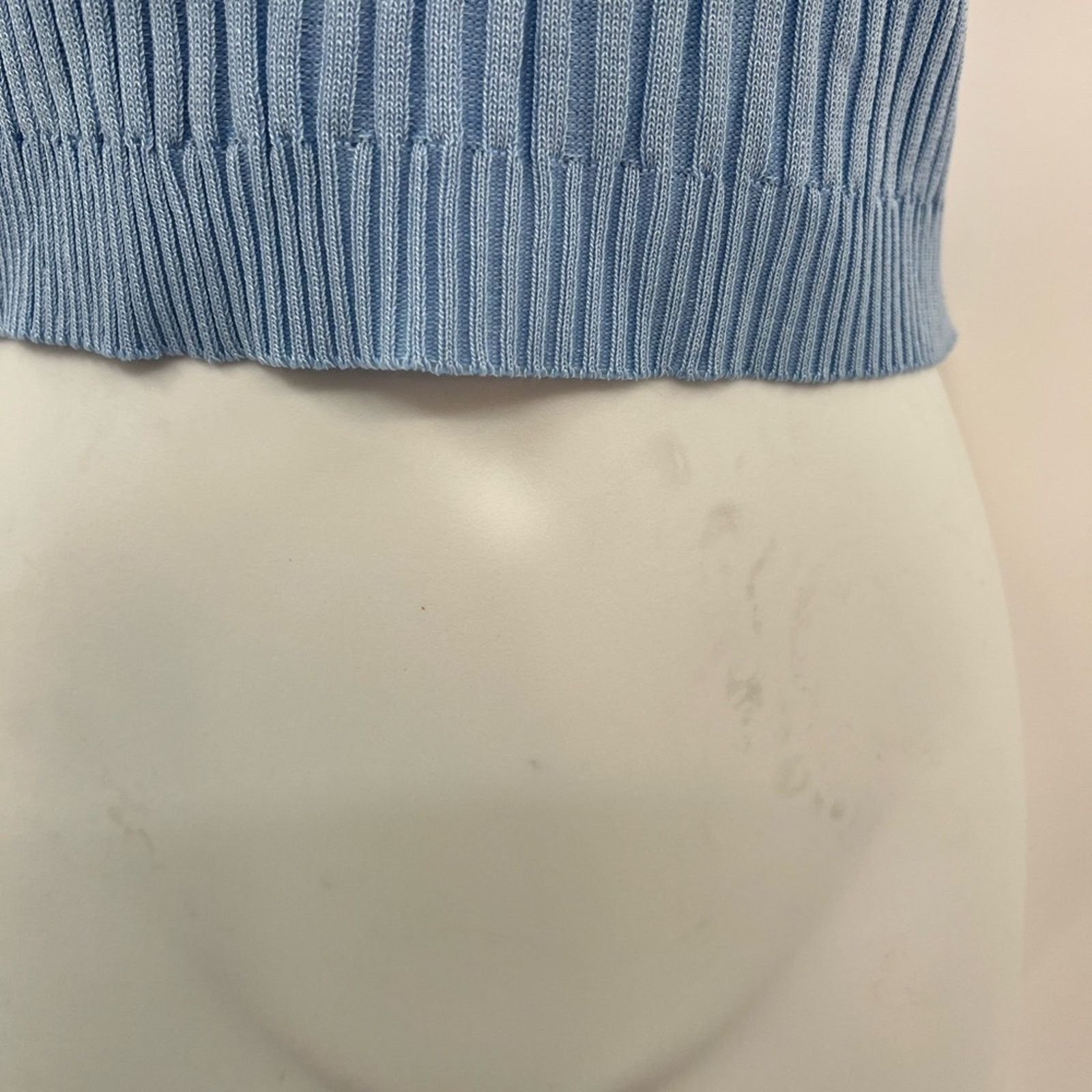 & Other Stories Blue Tank Top for Women – Sexy Ribbed Round Neck Top NWOT Size S / US 4 / IT 40 - 4 Thumbnail