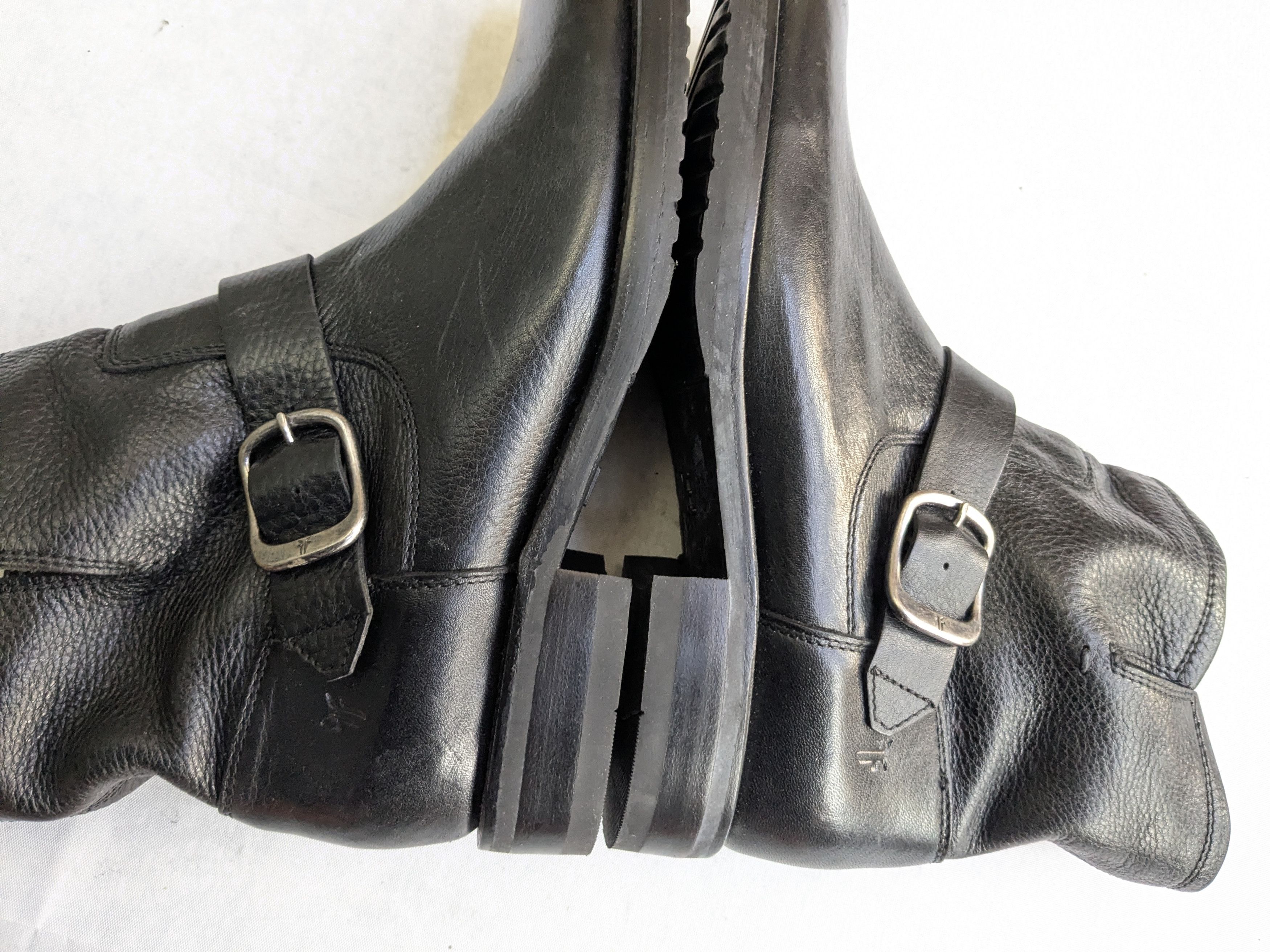Frye Frye Engineer Boots Black 7 Leather Buckle Size US 7 / EU 40 - 5 Thumbnail