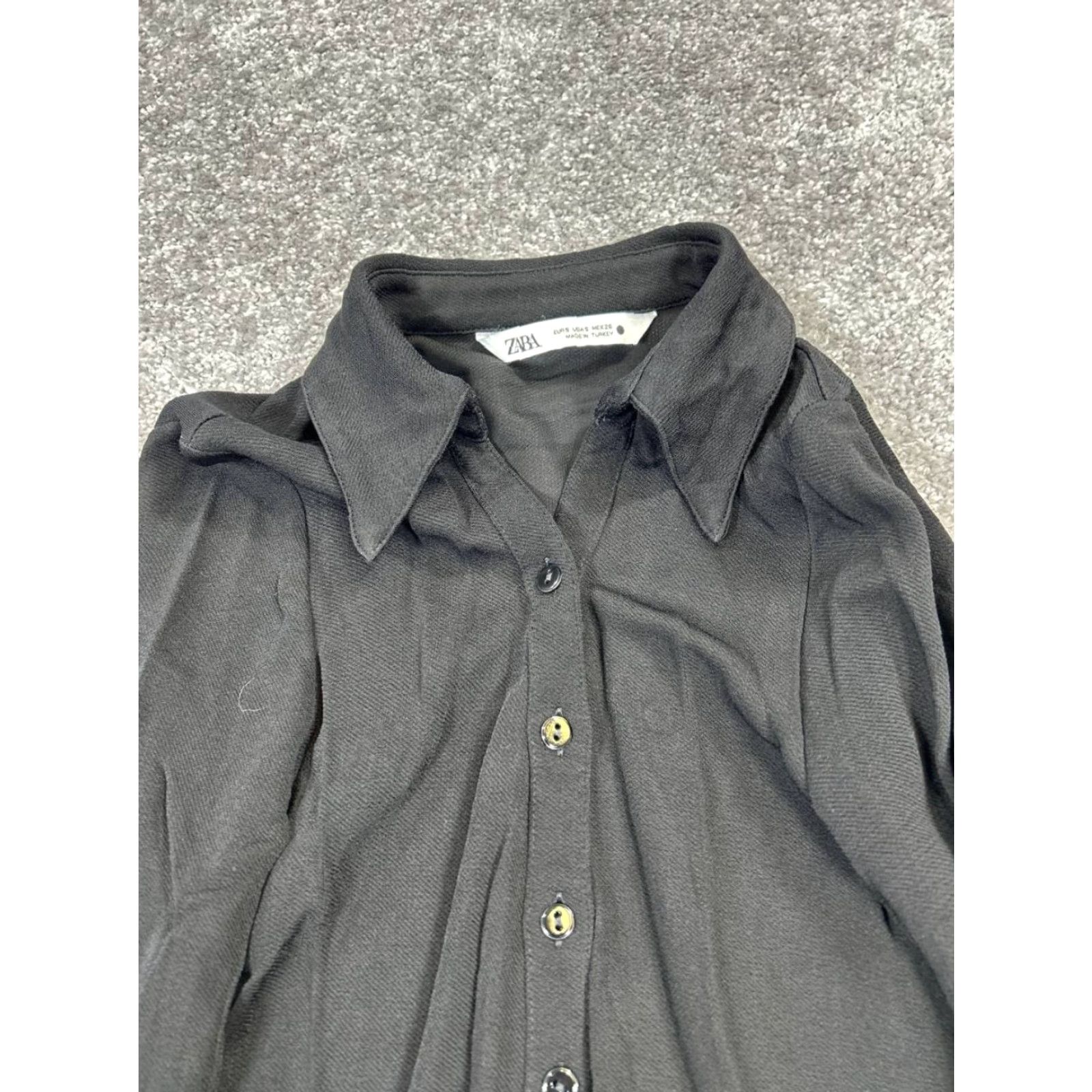 Zara Zara Shirt Womens Small Black Blouse Size S / US 4 / IT 40 - 2 Thumbnail