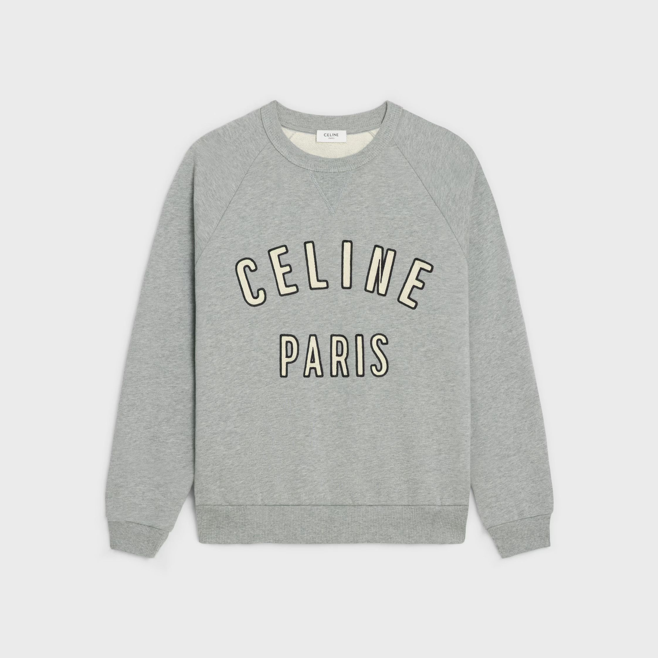 Celine o1loc1c1225 Paris Loose Sweatshirt In Cotton in Grey Size US S / EU 44-46 / 1 - 1 Thumbnail