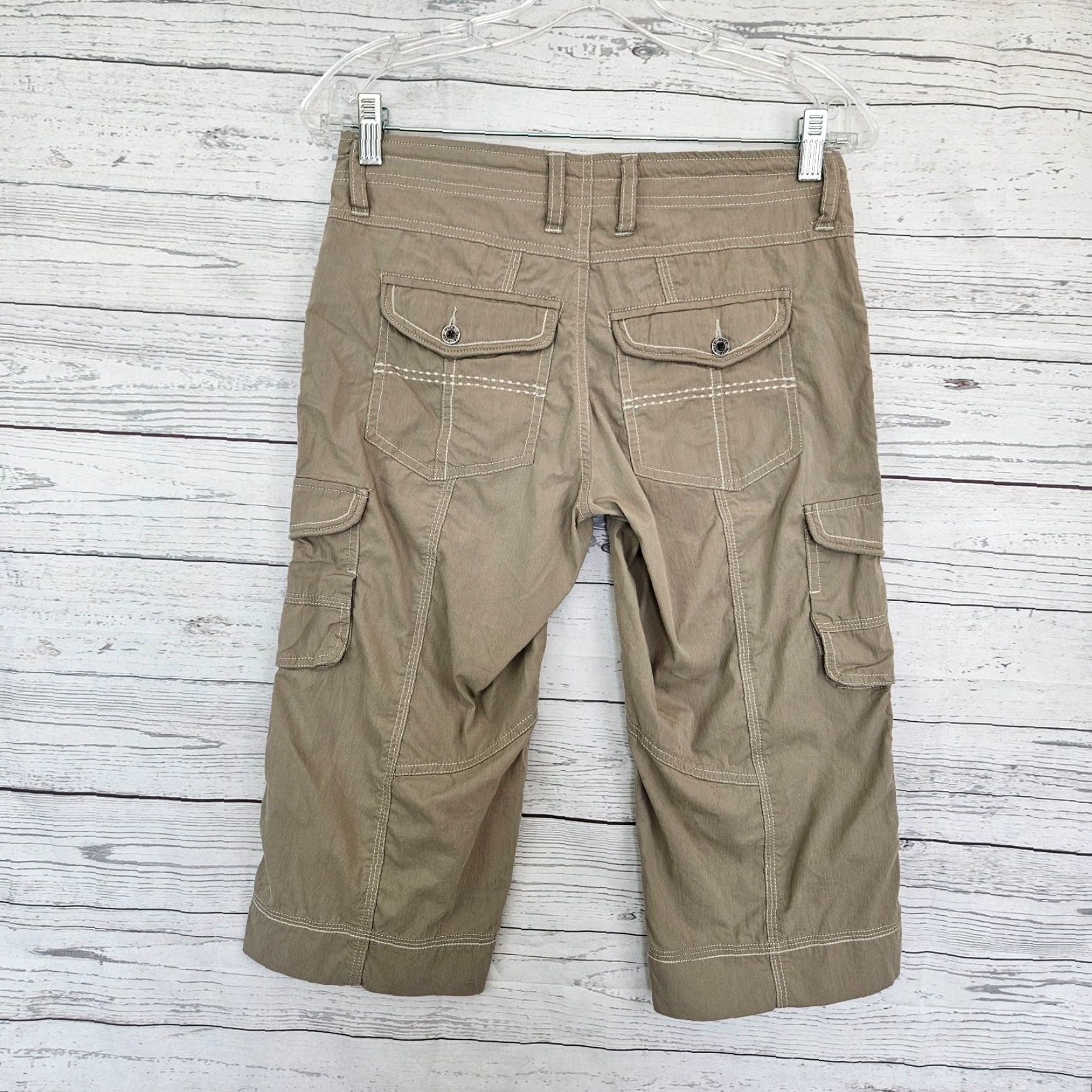 Vintage Kuhl Womens Capri Pants Sz 2 Tan Cargo Pockets Low Rise Size 26" / US 2 / IT 38 - 3 Thumbnail
