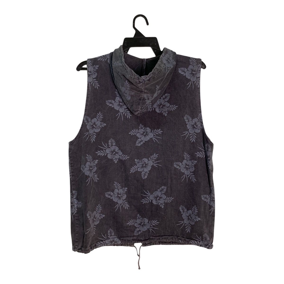Japanese Brand × Other Rare Design Soft Denim Floral Hoodie Vests Size L / US 10 / IT 46 - 2 Thumbnail