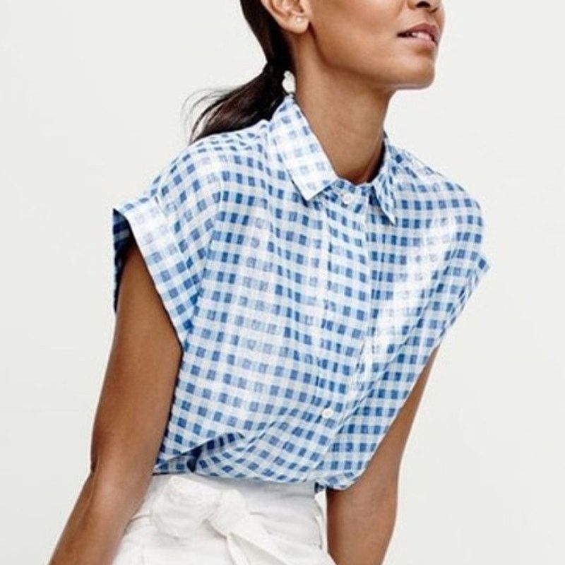 J.Crew J. Crew Womens Metallic Gingham Popover Tunic Size 2 Preppy Size XS / US 0-2 / IT 36-38 - 1 Thumbnail