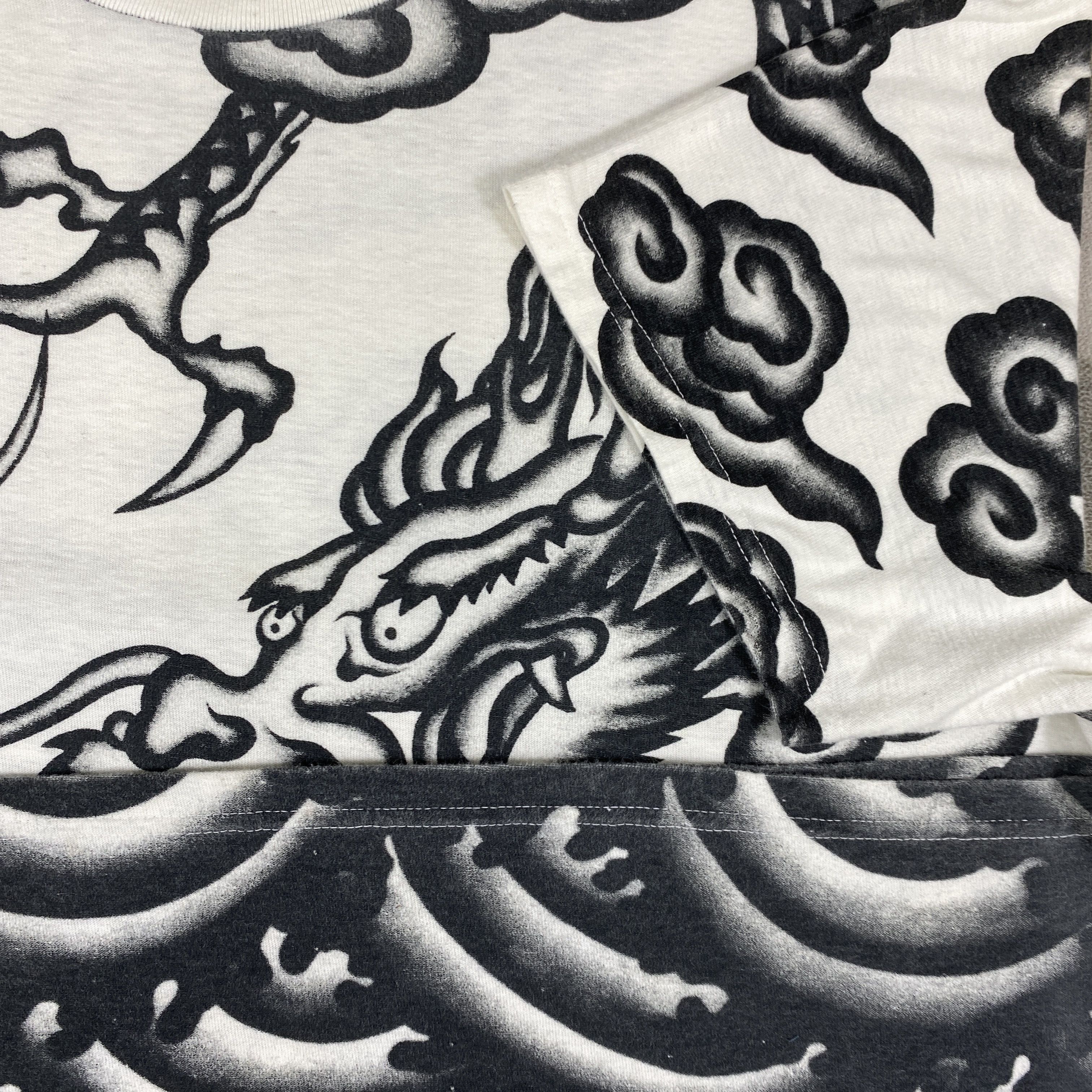 Japanese Brand Sukajan Dragon Over Print Tee Shirt - L010 Size US L / EU 52-54 / 3 - 6 Thumbnail