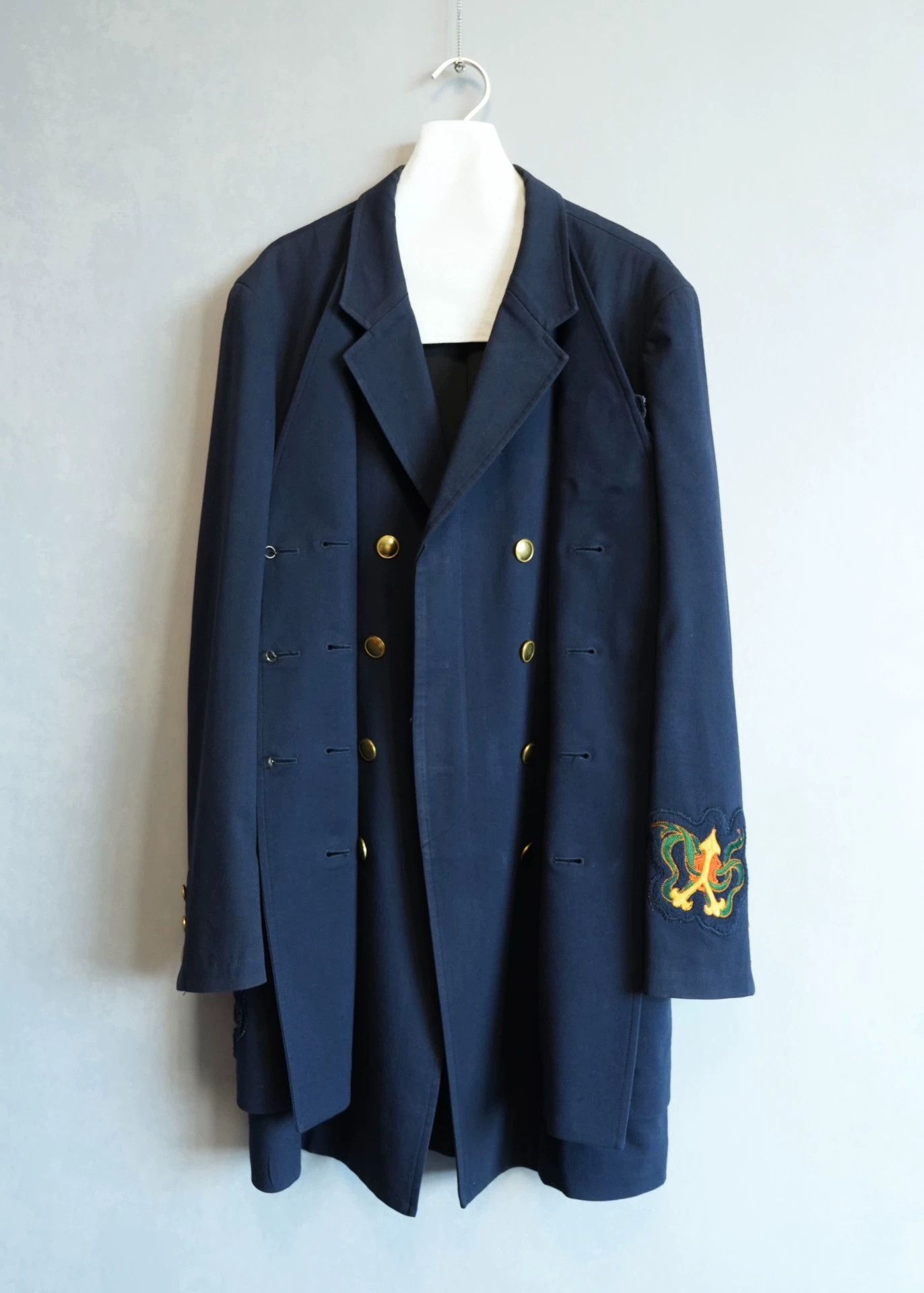 Yohji Yamamoto Yohji Yamamoto 12AW DB Gold Button Patch Coat Size US L / EU 52-54 / 3 - 3 Thumbnail