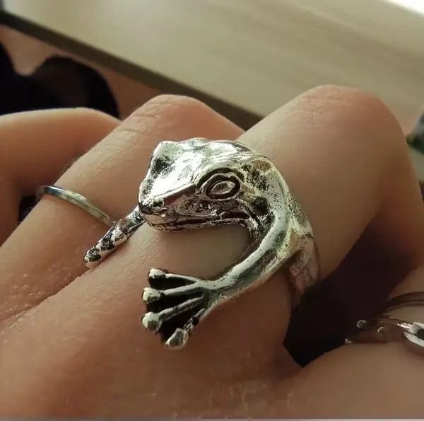 Japanese Brand Frog Ring Grunge Jewelry Size ONE SIZE - 1 Thumbnail