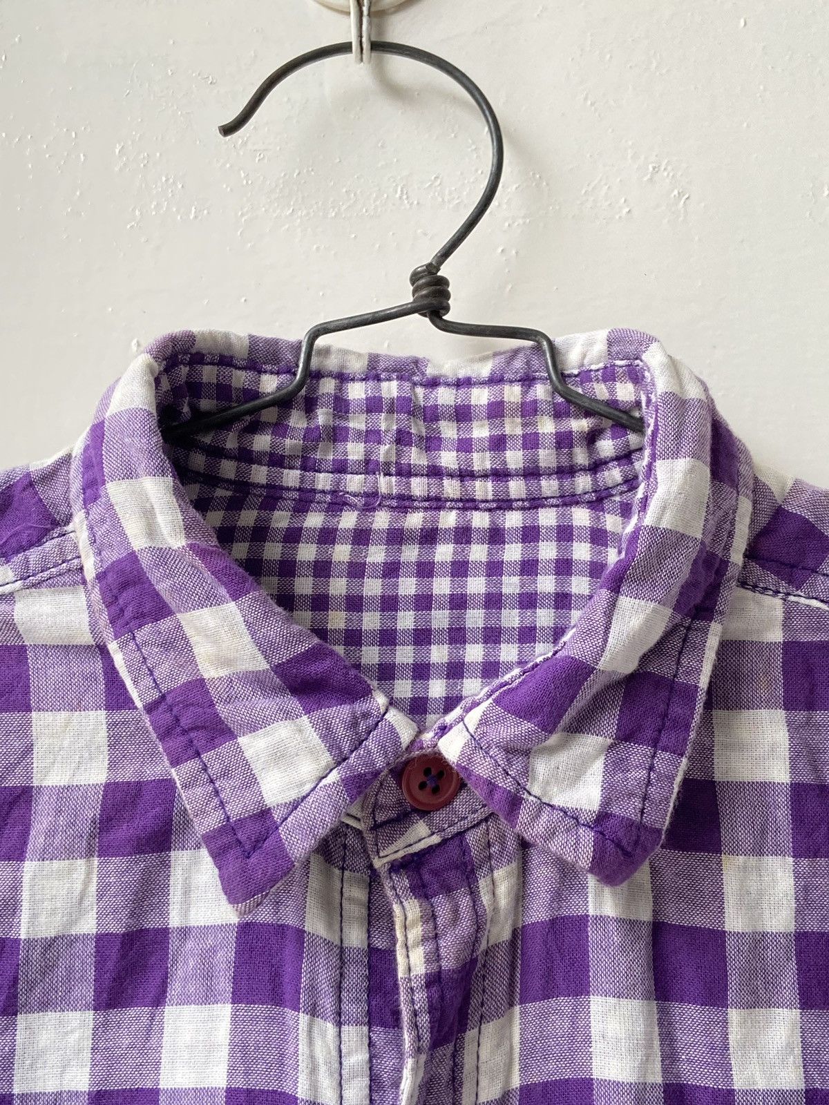 Japanese Brand × Neighborhood × izzue IZZUE Purple Plaid Shirt Size US S / EU 44-46 / 1 - 5 Thumbnail