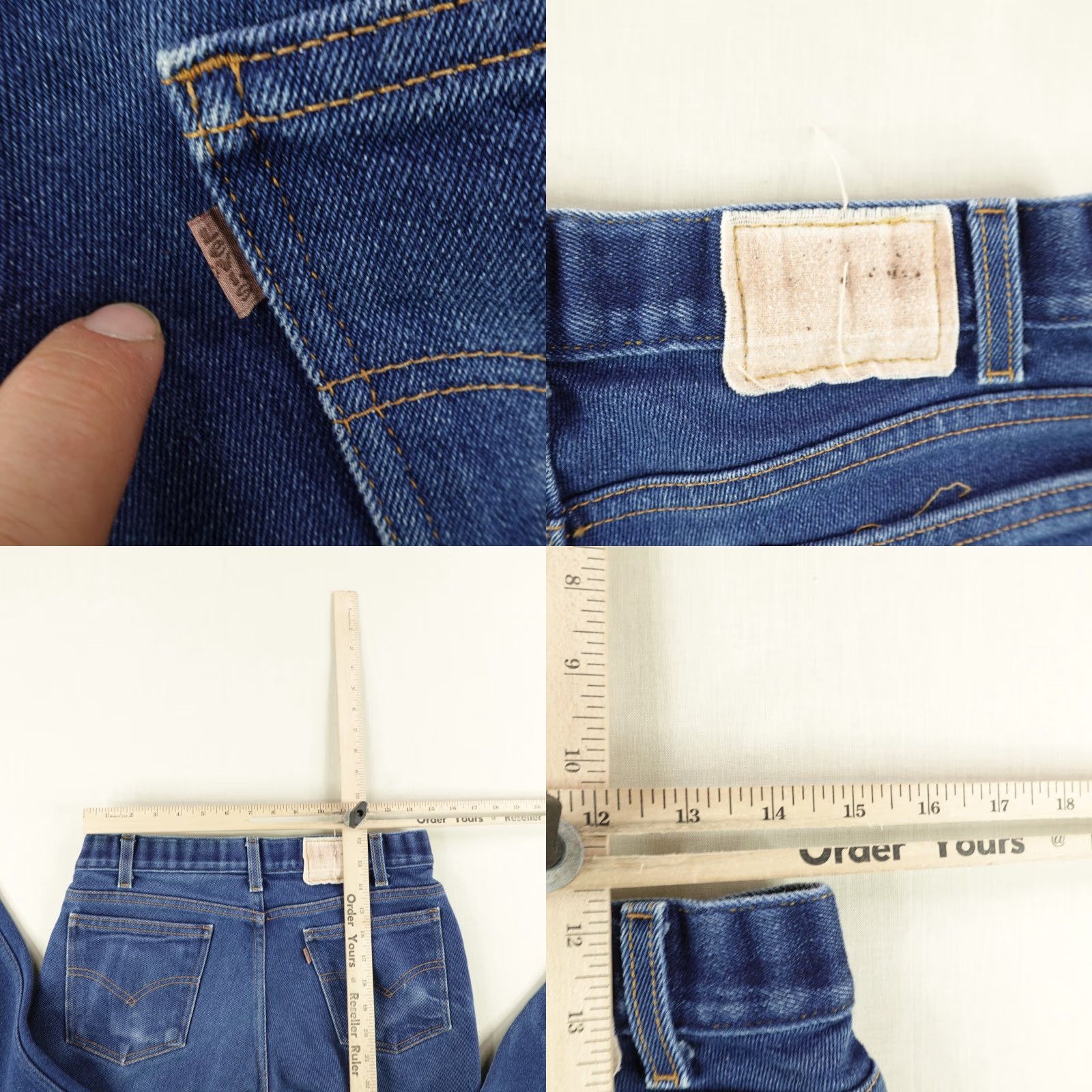 Levi's VINTAGE Levi's Jeans Mens 34x29 Blue Denim 547 Brown Tab Straight Leg Y2K faded hole Pocket Easy Care Size US 29 - 8 Thumbnail