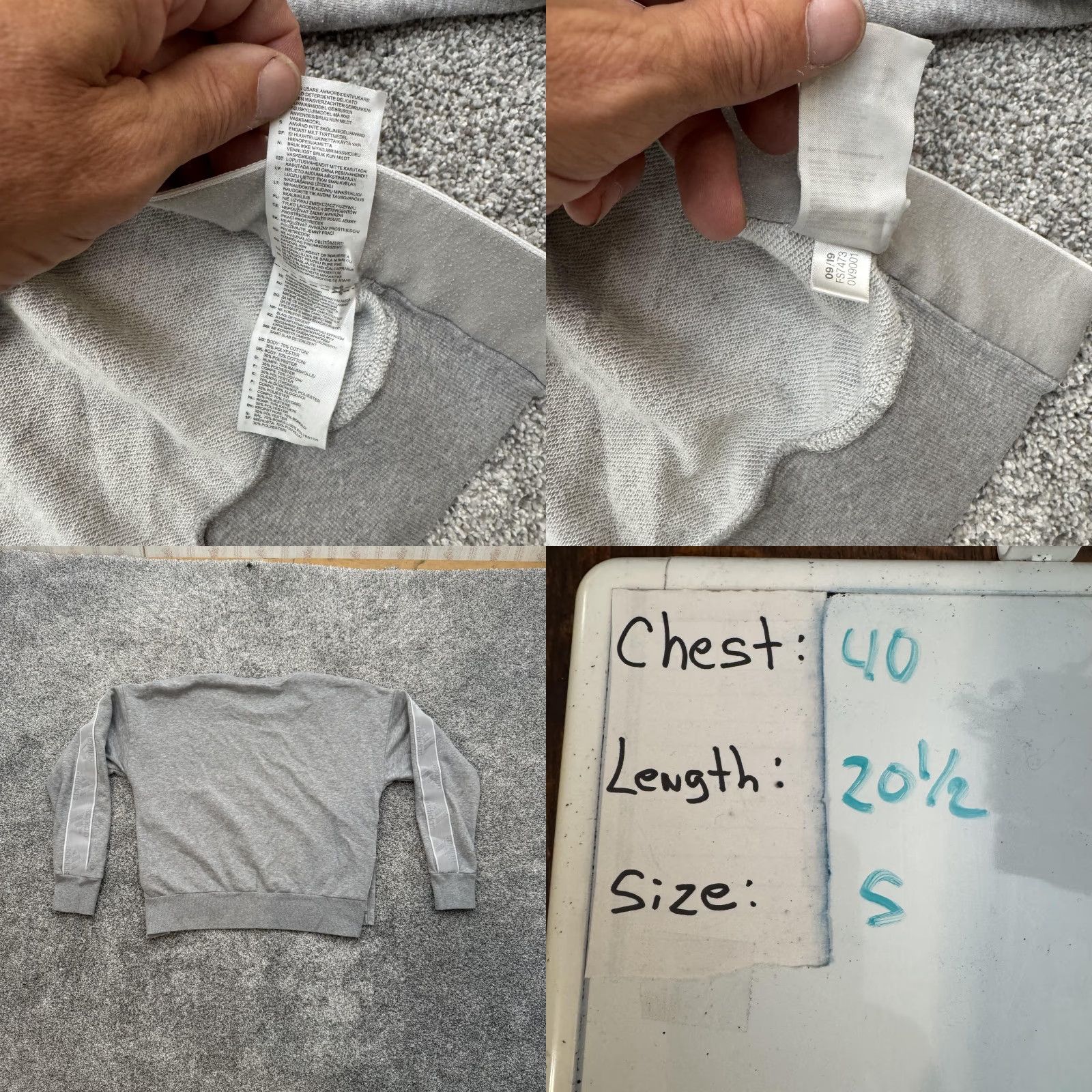 Adidas Adidas Sweatshirt Shirt Mens Small Gray Crewneck Pullover Tape Athletic Casual Top Size US S / EU 44-46 / 1 - 8 Thumbnail