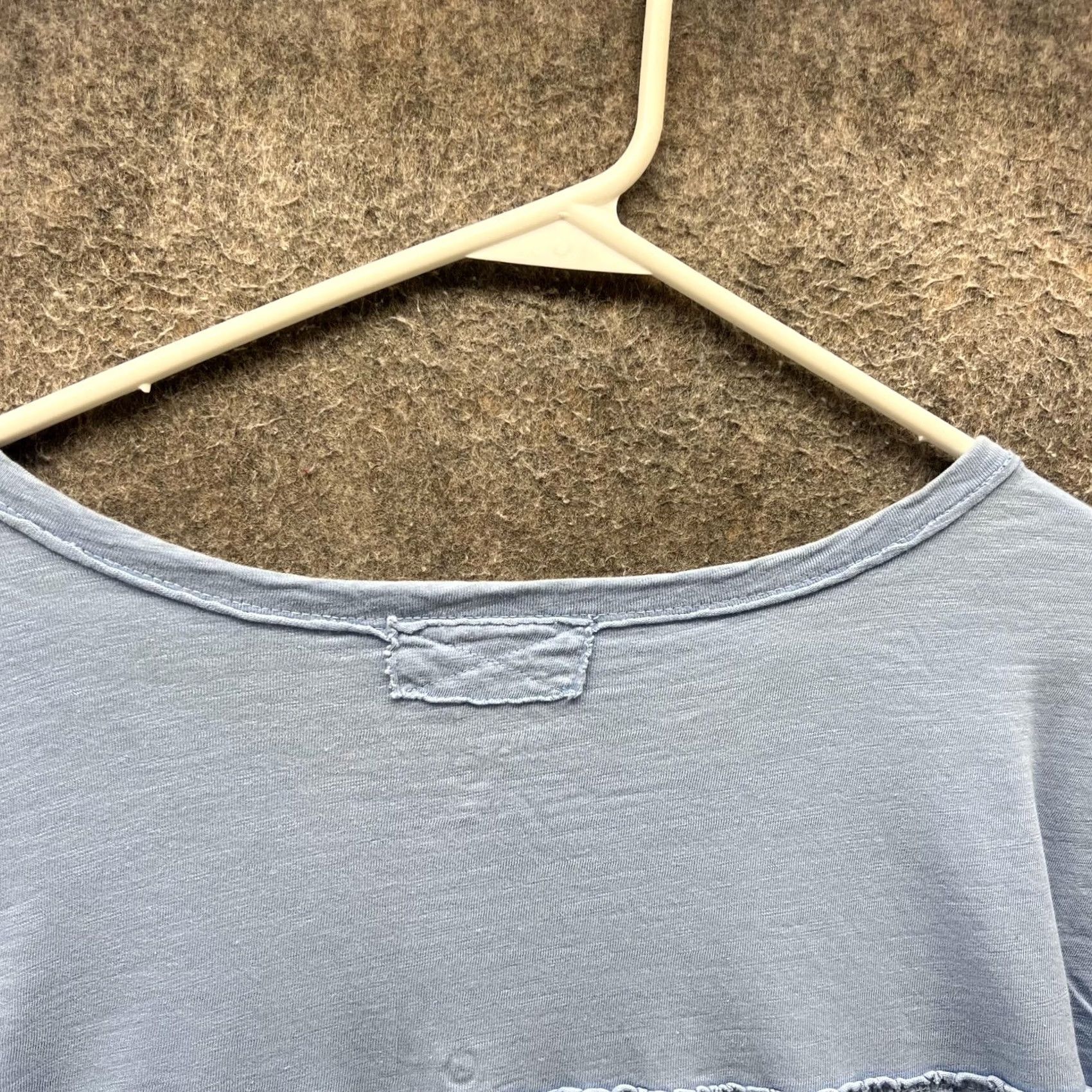 Vintage Pilcro Shirt Womens Medium Blue 100% Cotton Scoop Neck Button Dolman Tee Top Size M / US 6-8 / IT 42-44 - 3 Thumbnail