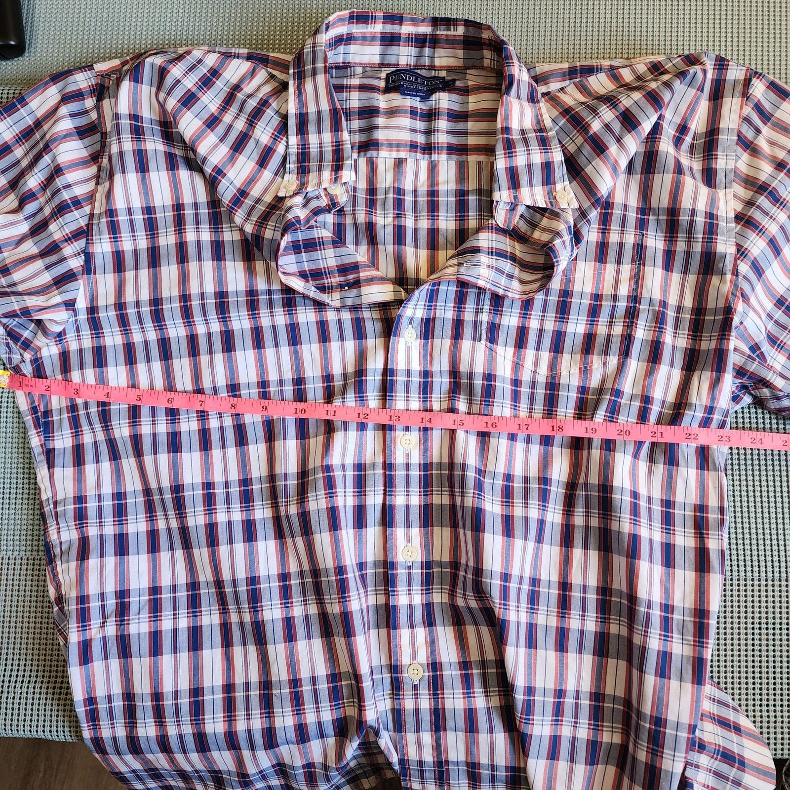 Pendleton Pendleton Men's XL Short Sleeve Plaid Striped Shirt Cotton Size US XL / EU 56 / 4 - 5 Thumbnail
