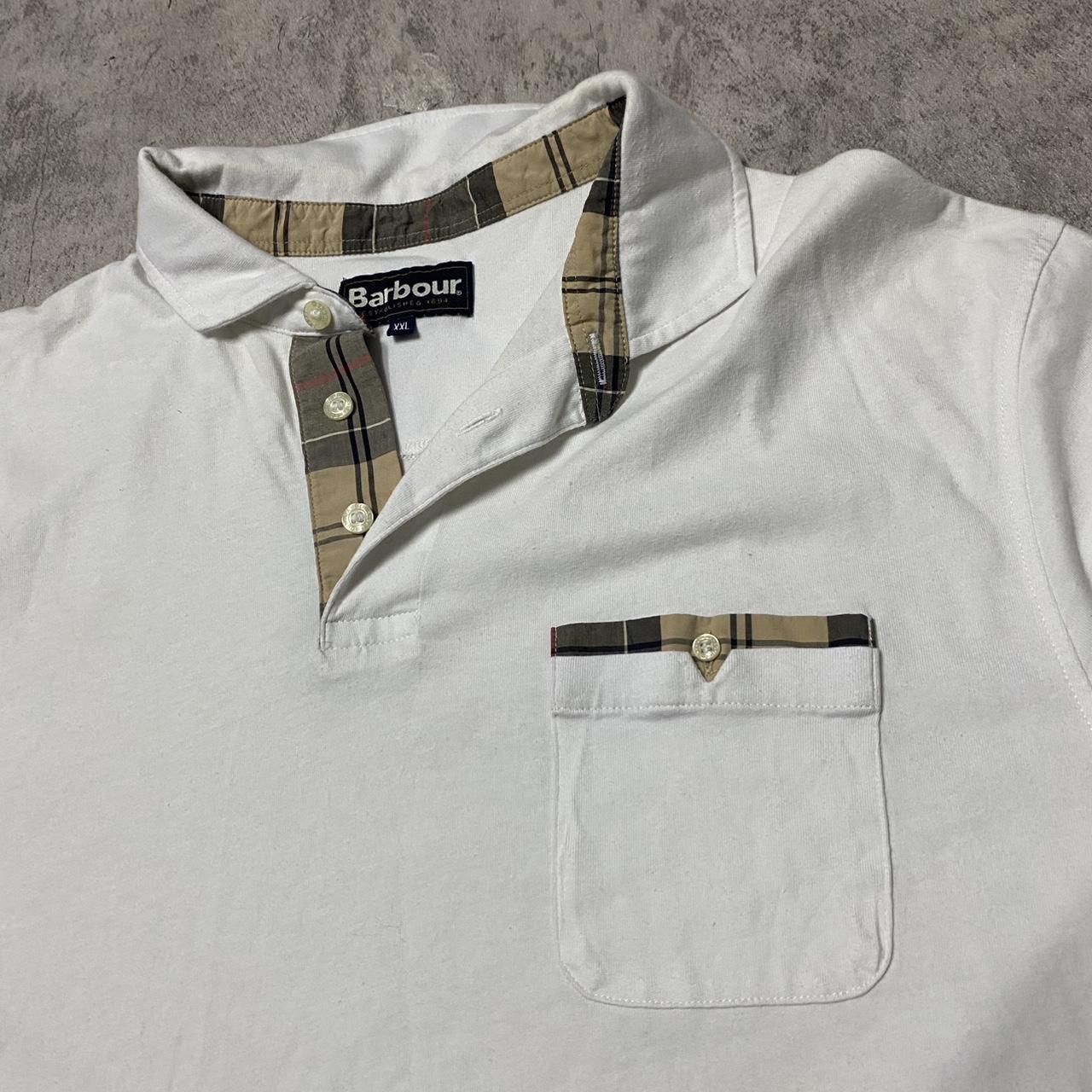 Barbour White Barbour polo shirt with plaid pocket detail #preppy Size US XXL / EU 58 / 5 - 4 Thumbnail