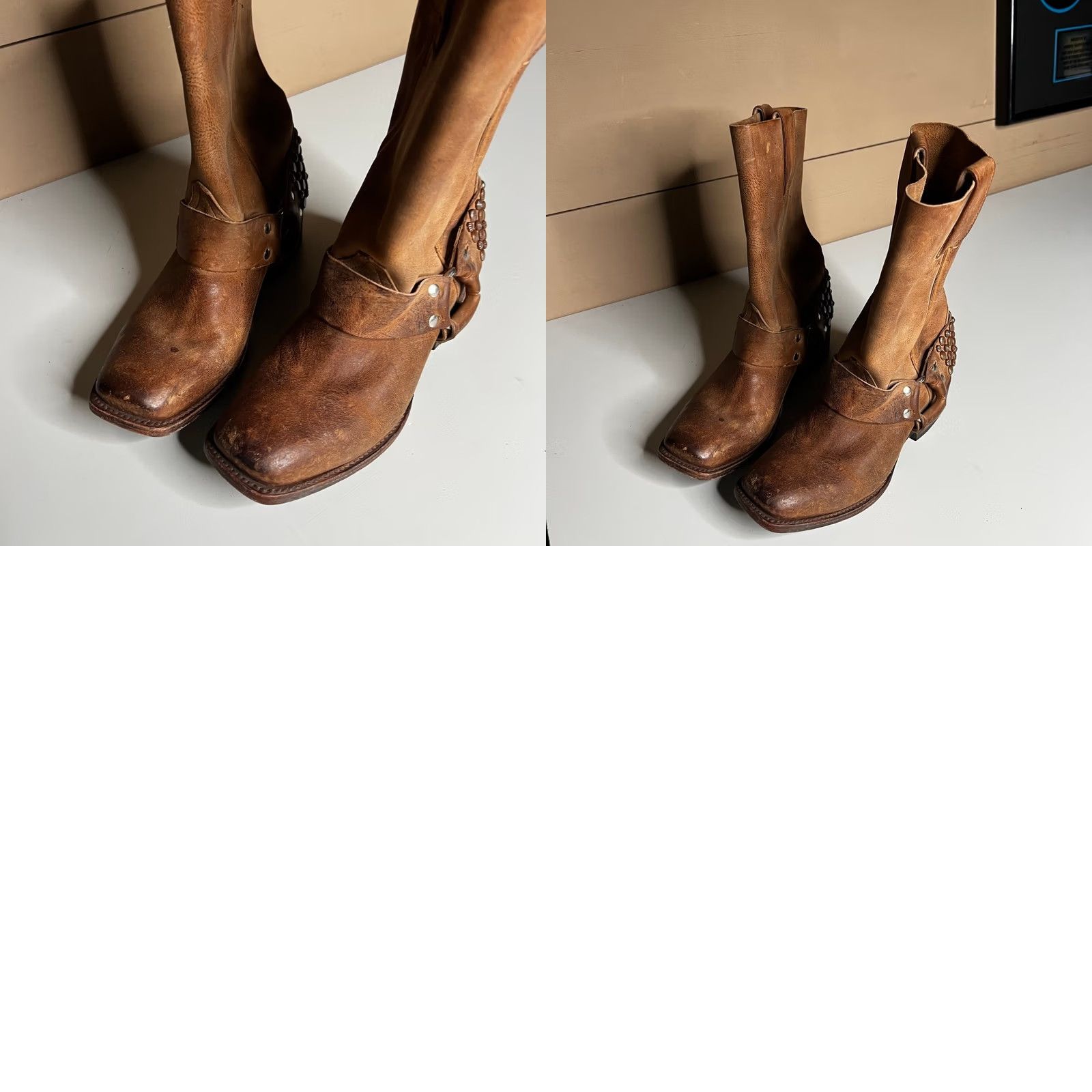 FREEBIRD Freebird By Steven - Tan Leather Harness Boots - Mens Boot Size US 6 / EU 39 - 9 Thumbnail