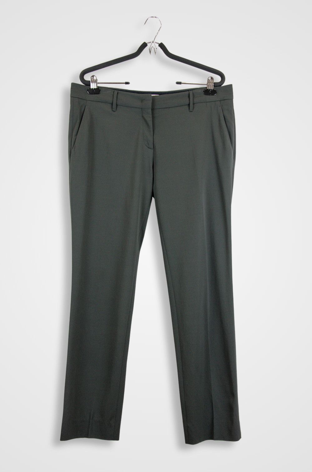 Prada Prada Dark Olive Wool Tapered Trousers IT48/W35 Size US 35 - 1 Thumbnail