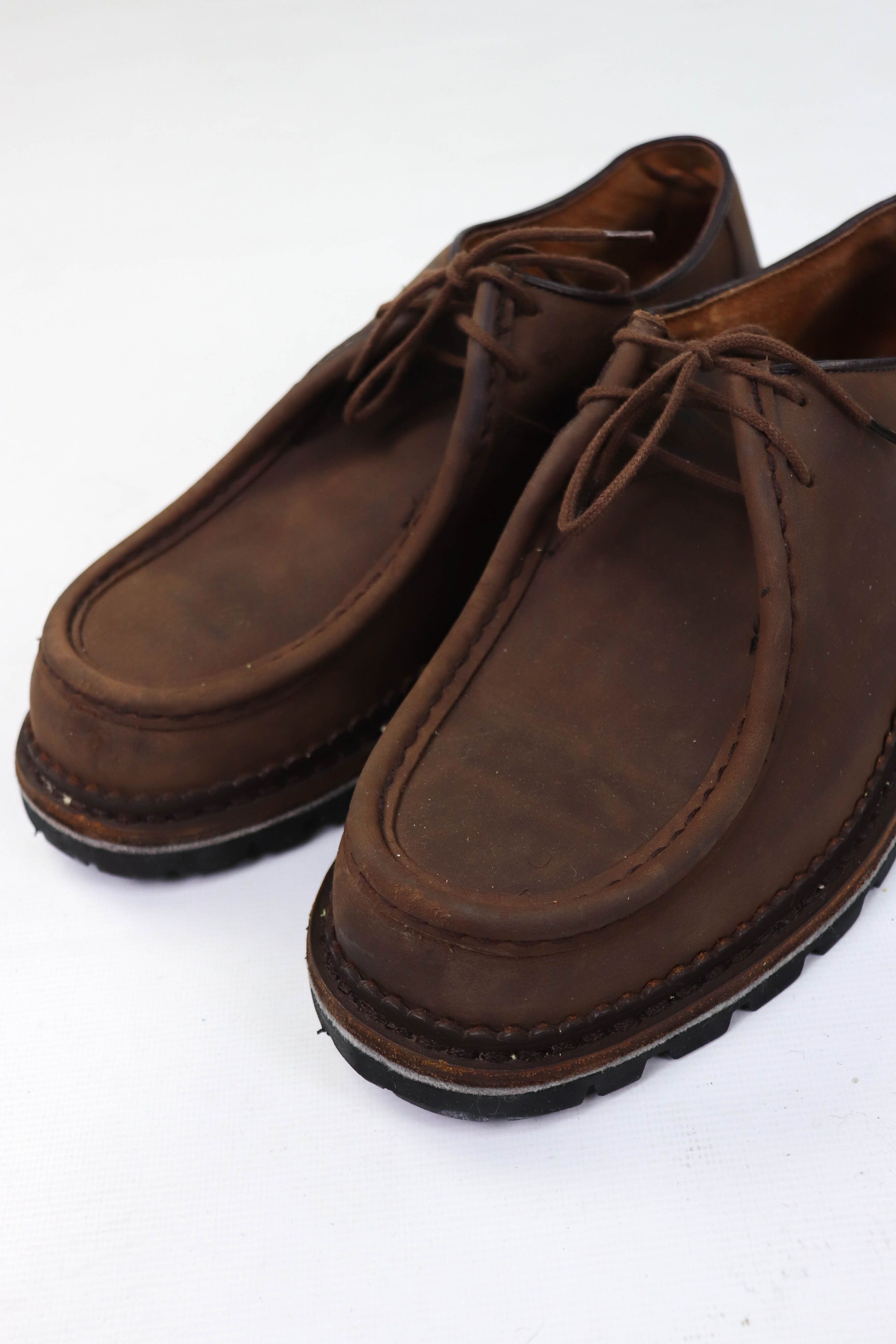 Vintage Beal France Vintage Brown Leather Moc Toe Derby Shoes Size US 9.5 / EU 42-43 - 7 Thumbnail