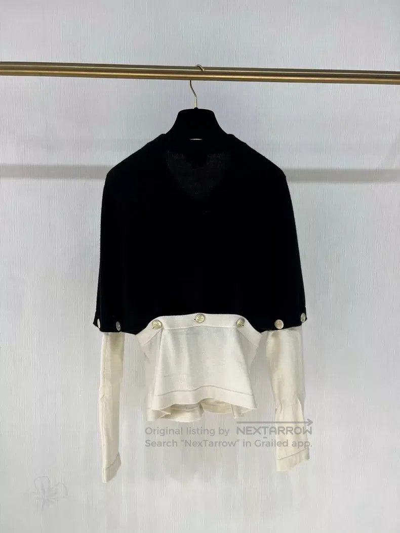 Chanel Chanel Black and white stitching cardigan coat Size XXS / US 00 / IT 34 - 4 Thumbnail