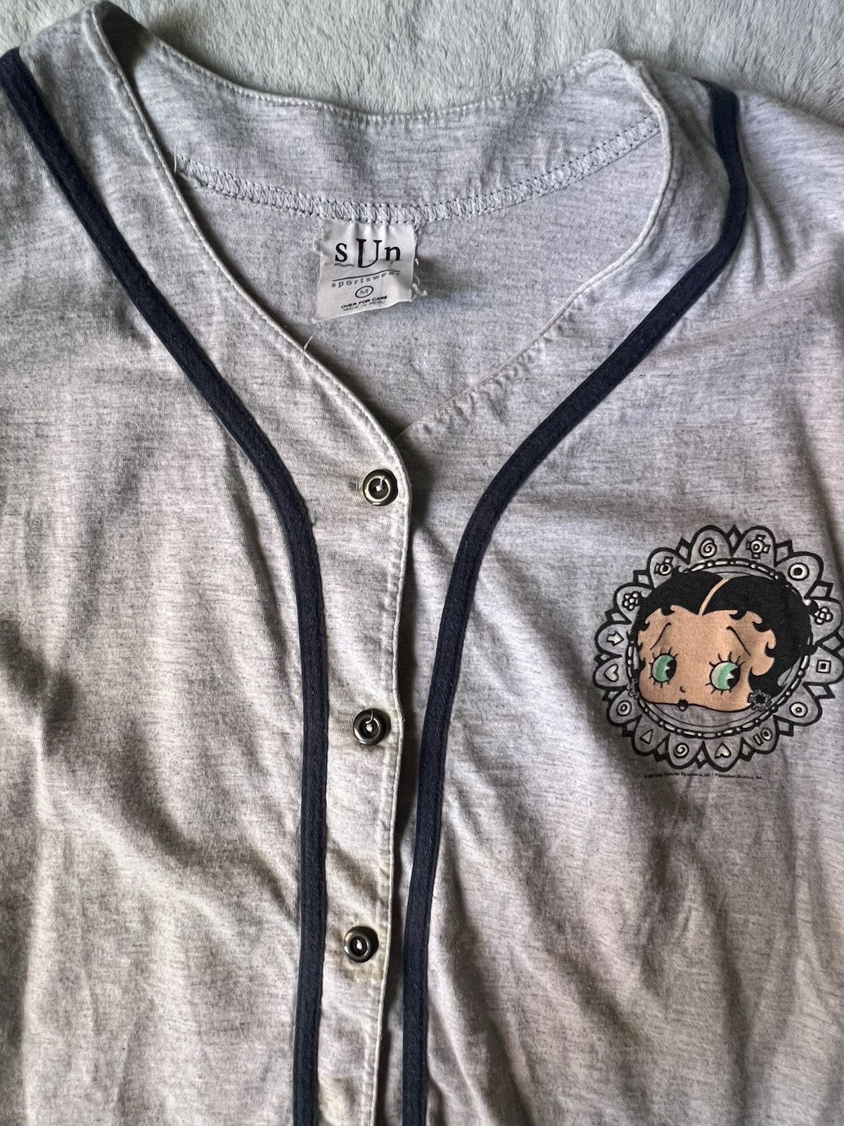 Vintage ‘93 BETTY BOOP 3/4 SLEEVE BASEBALL JERSEY Size US M / EU 48-50 / 2 - 3 Thumbnail