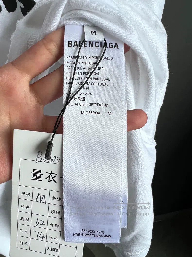 Balenciaga Balenciaga Lettering Printed Round Neck Short Sleeve T-Shi Size US M / EU 48-50 / 2 - 4 Thumbnail