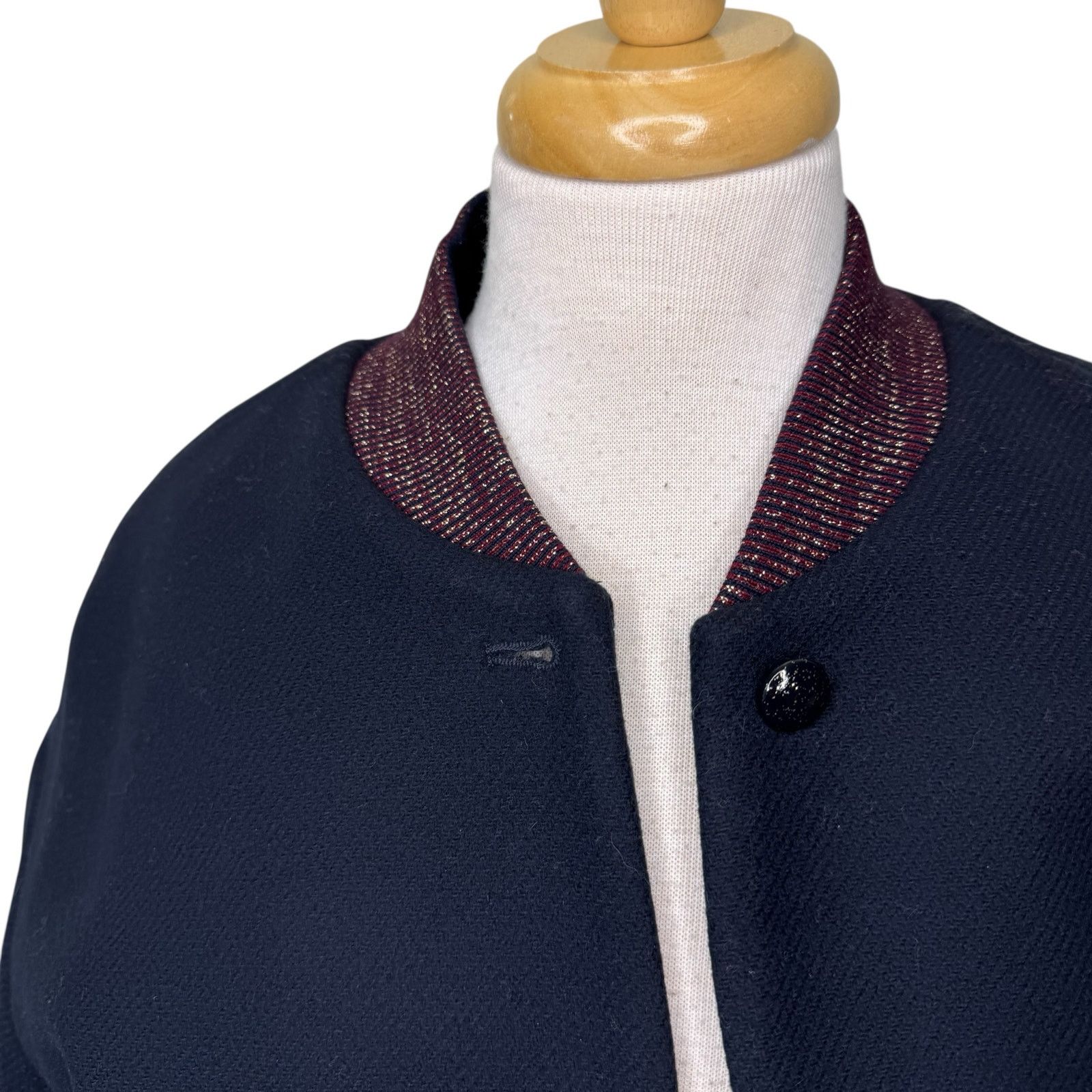 Other Des Petits Hauts MAURICETTE Stadium Coat Wool Marine Navy Size S / US 4 / IT 40 - 11 Thumbnail